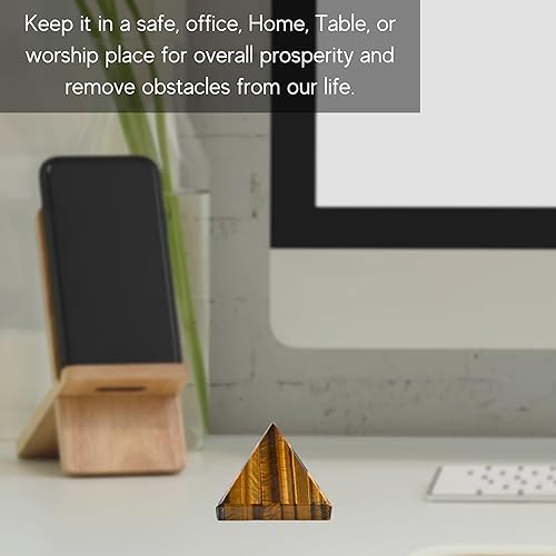 Miniatura 6 de Amazing Gemstone Piedras curativas de cristal de pirámide de ojo de tigre, gran figura piramidal de 1 pulgada de pirámide de piedra natural para