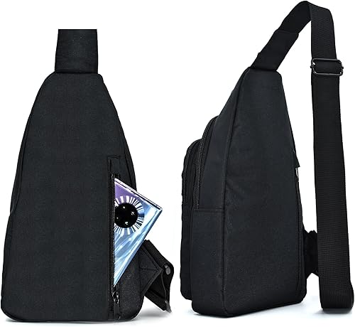 Miniatura 4 de Sling Bag for Men,Nylon Anti-Theft Pocket,Crossbody Bags Trendy,Shoulder Backpack for Work Outdoor Traveling,Black