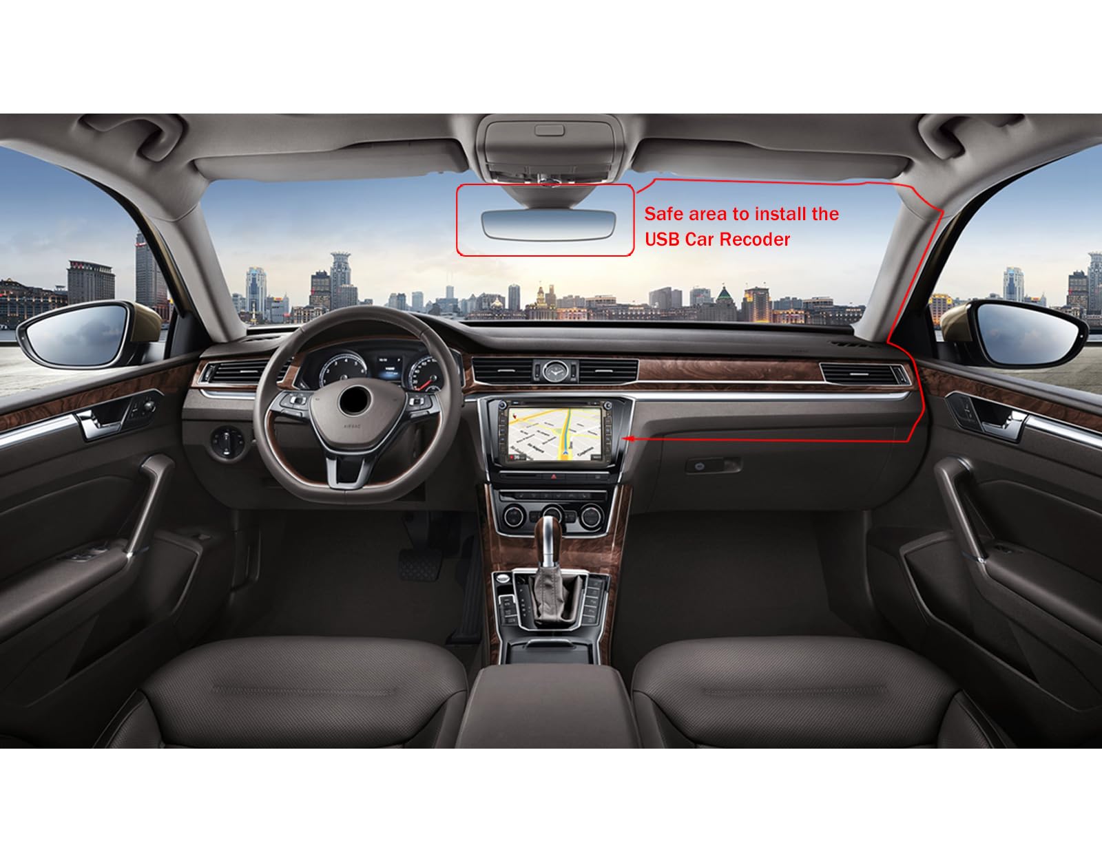 Erisin Dash Cam Impermeabile 150° HD 1080P Dash Camera DVR Registratore Auto per Android Autoradio Visione Notturna Auto USB DVR Registratore Video con Assistenza alla Guida Supporto Max 128GB