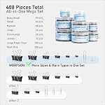 408 PCS Binder Clips Paper Clamps Assorted Sizes and Push Pins, Binding Paperwork Clamp Bulk, School Teachers Office Supplies (Black)