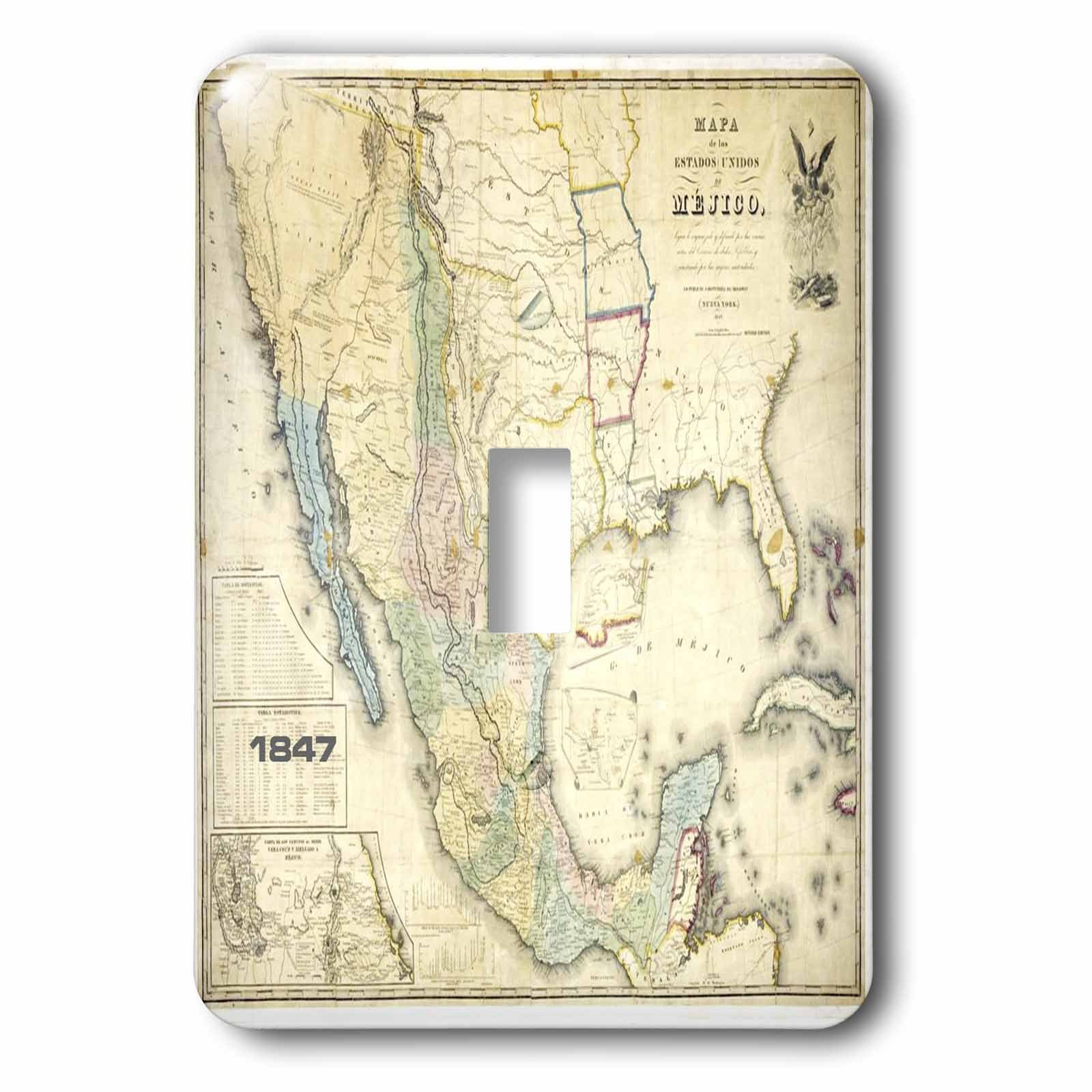 Mexican Map interrupteur à bascule vintage 3dRose lsp_60727_1 pour déco murale rétro