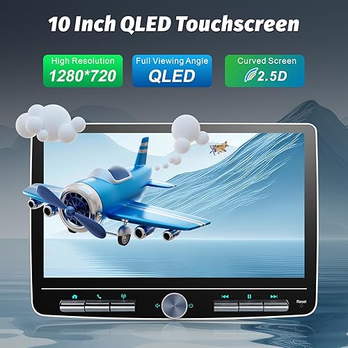 Miniatura 3 de Radio estéreo de coche doble DIN de 10 pulgadas con Apple CarPlay Android Auto, pantalla táctil desmontable, cámara de respaldo, Bluetooth,