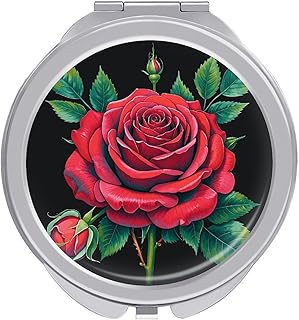Portable Travel Makeup Mirror, Gothic Rose Pr...