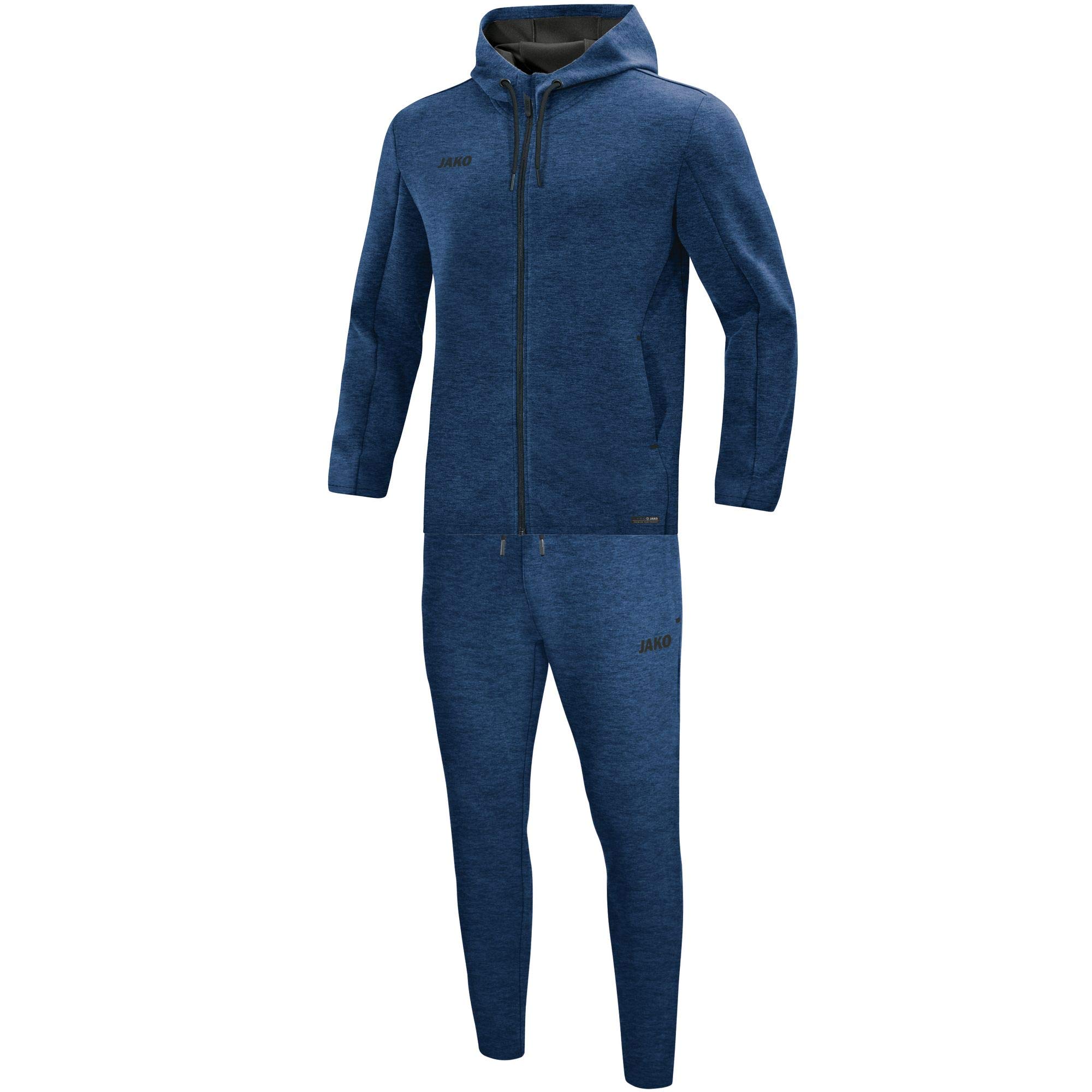 JAKO Men's Premium Basics Hooded Jogging Suit Navy Mottled XXL
