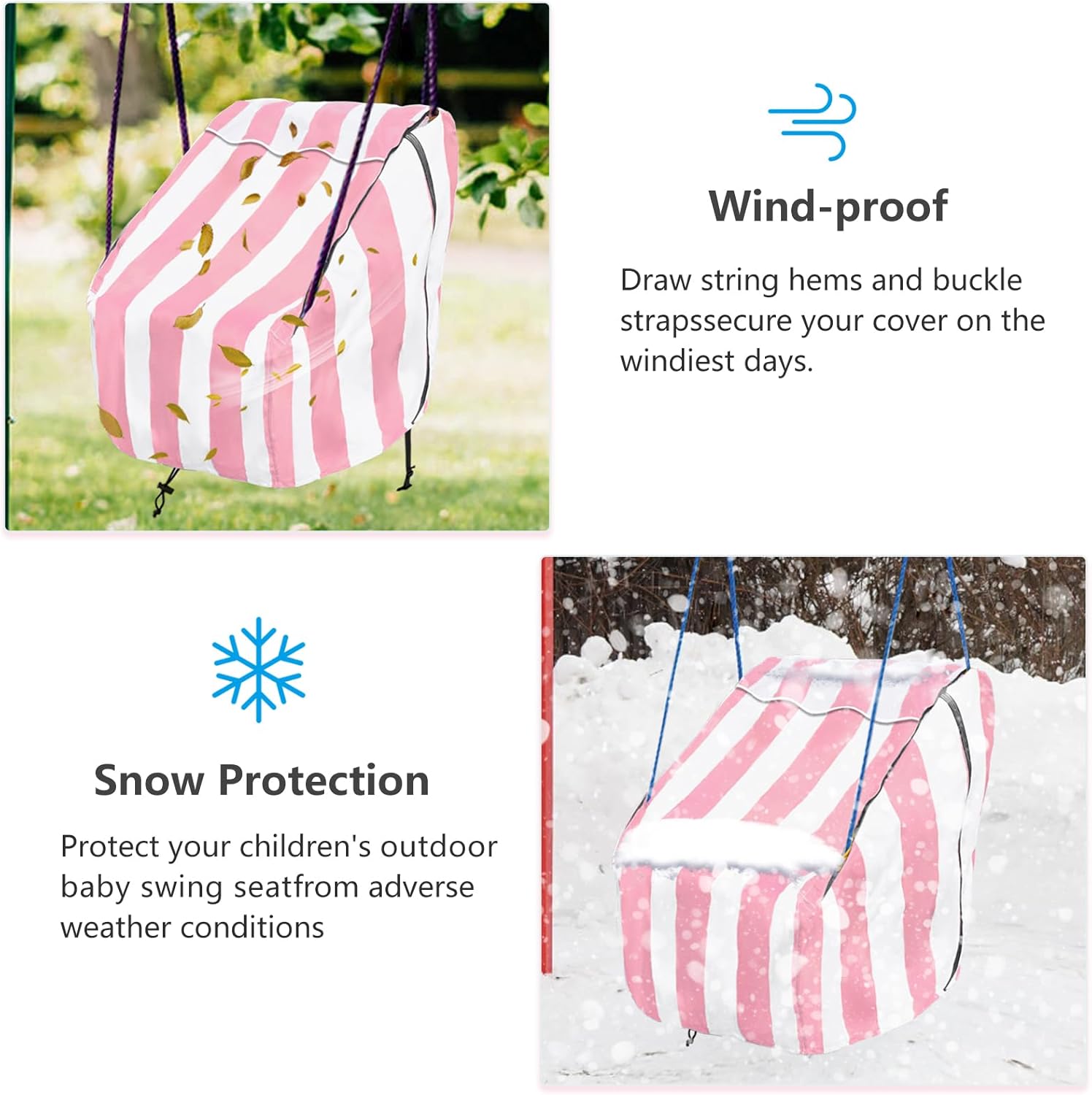 okcool Outdoor Toddler Swing Seat Cover for Little Tikes Baby Swing Seat,Outdoor Baby Swing Cover,A Wide Selection of Cute Colors and Patterns,Pink