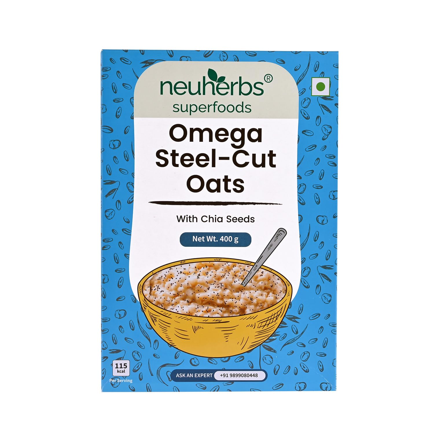 Neuherbs Omega Steel Cut Oats with chia seeds 400 g | Ready to eat cereal, Whole Grain, Breakfast Cereal & Gluten free (B09PL94CL7) Amazon Price History, Amazon Price Tracker