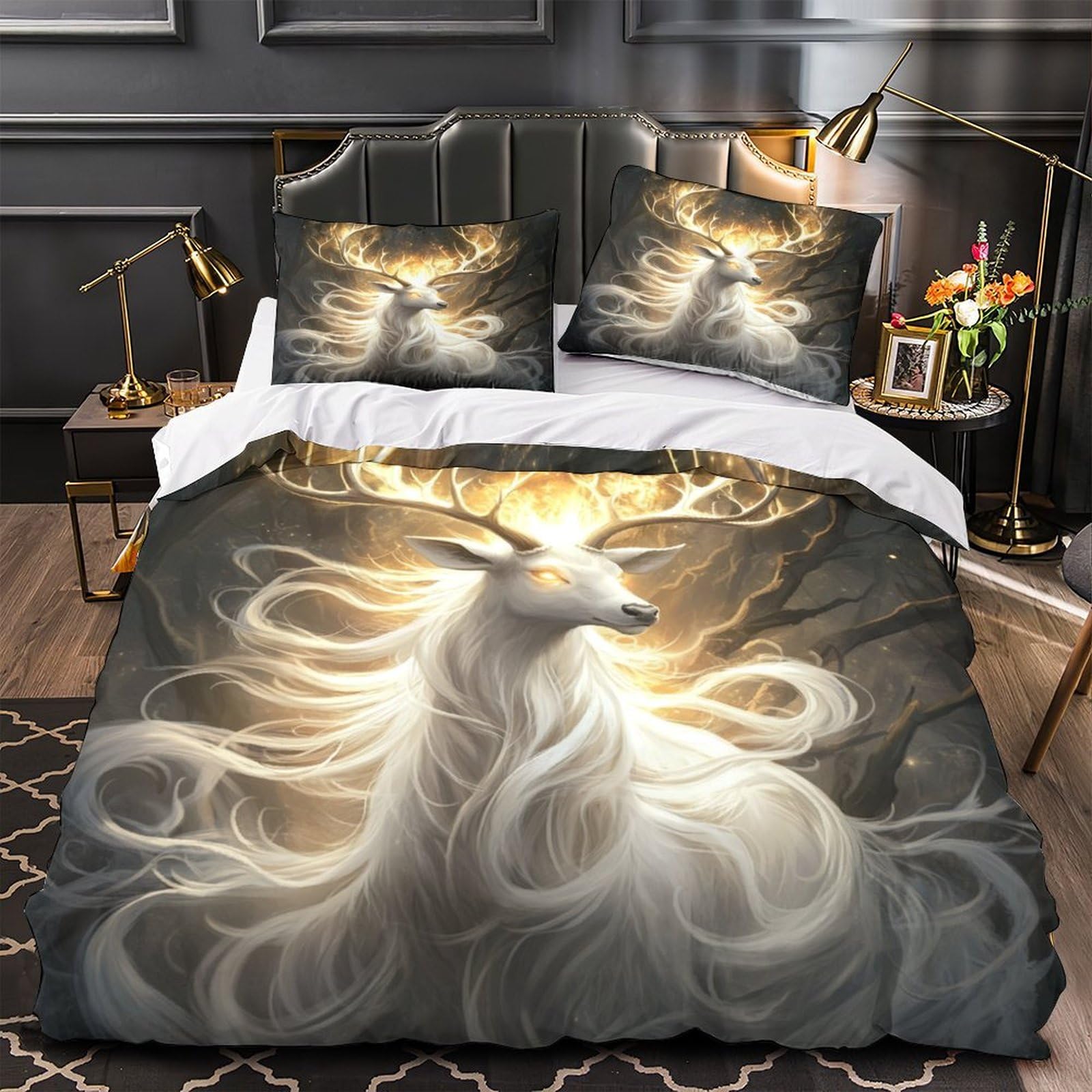 Housse de couette cerf mythique anti-décoloration 260x220
