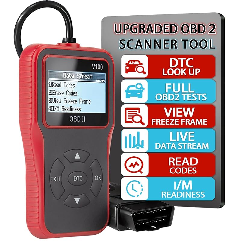 Leitor de Código e Scanner de Diagnóstico OBD2 V100 com Teste de Bateria e Tela LCD OnRetul