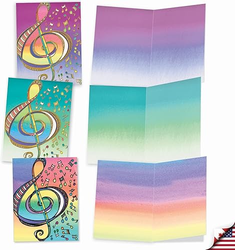 Miniatura 4 de The Best Card Company - 10 coloridas tarjetas en blanco con sobres (4 x 5.12 pulgadas) - Papelería en caja para todas las ocasiones - Design Tunes