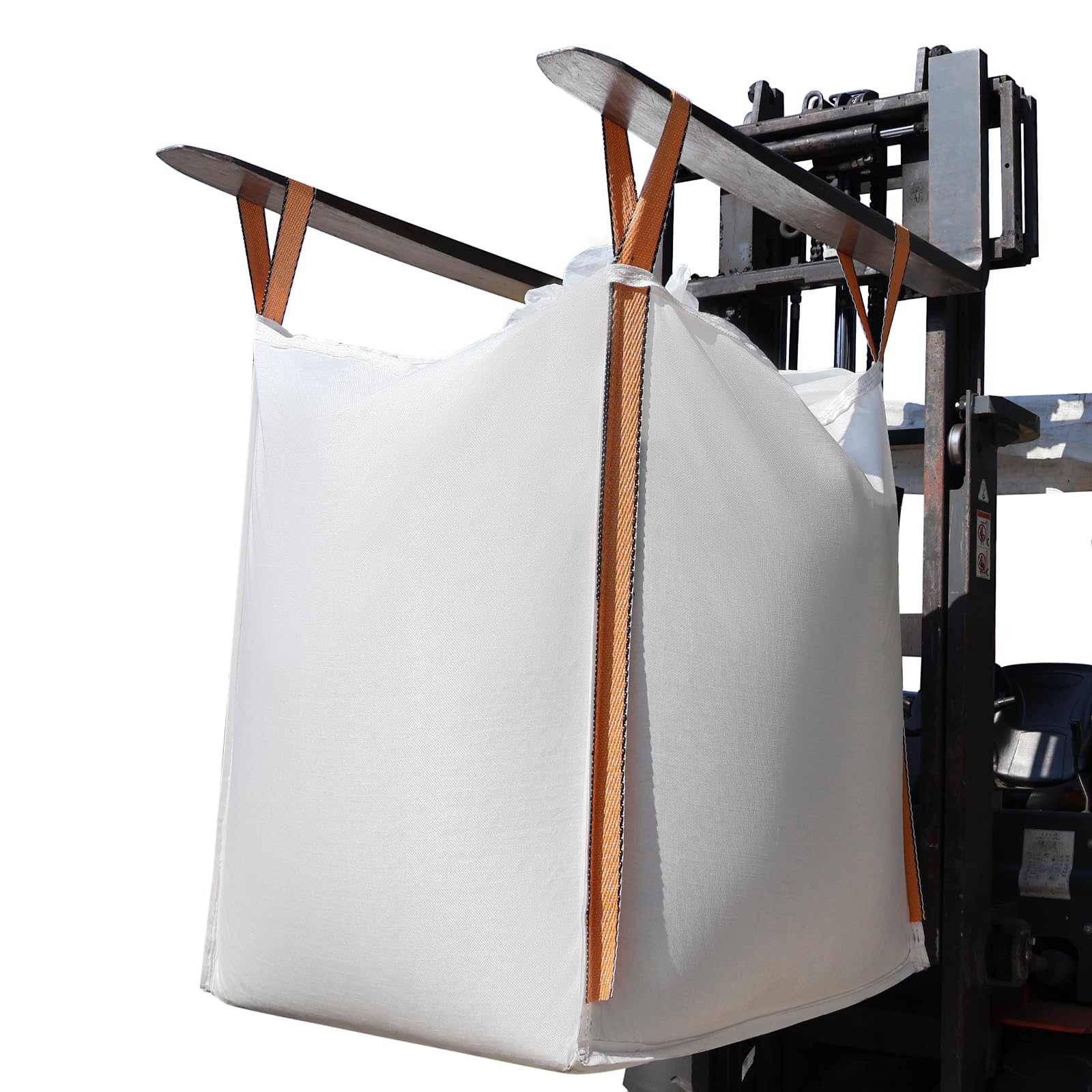 Lot de 2 FIBC Sac en vrac résistants aux UV et Étanche,1.5 sac d'une tonne,89 x 89 x 109 cm (L x l x H),Supporte jusqu'à 1500 kg de charge Swl,fond plat,sacs en polypropylène tissé.