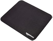 Amazon Basics Square Mouse Pad, Cloth with Rubberized Base, Standard, Black, 12.4L x 10.6W inches