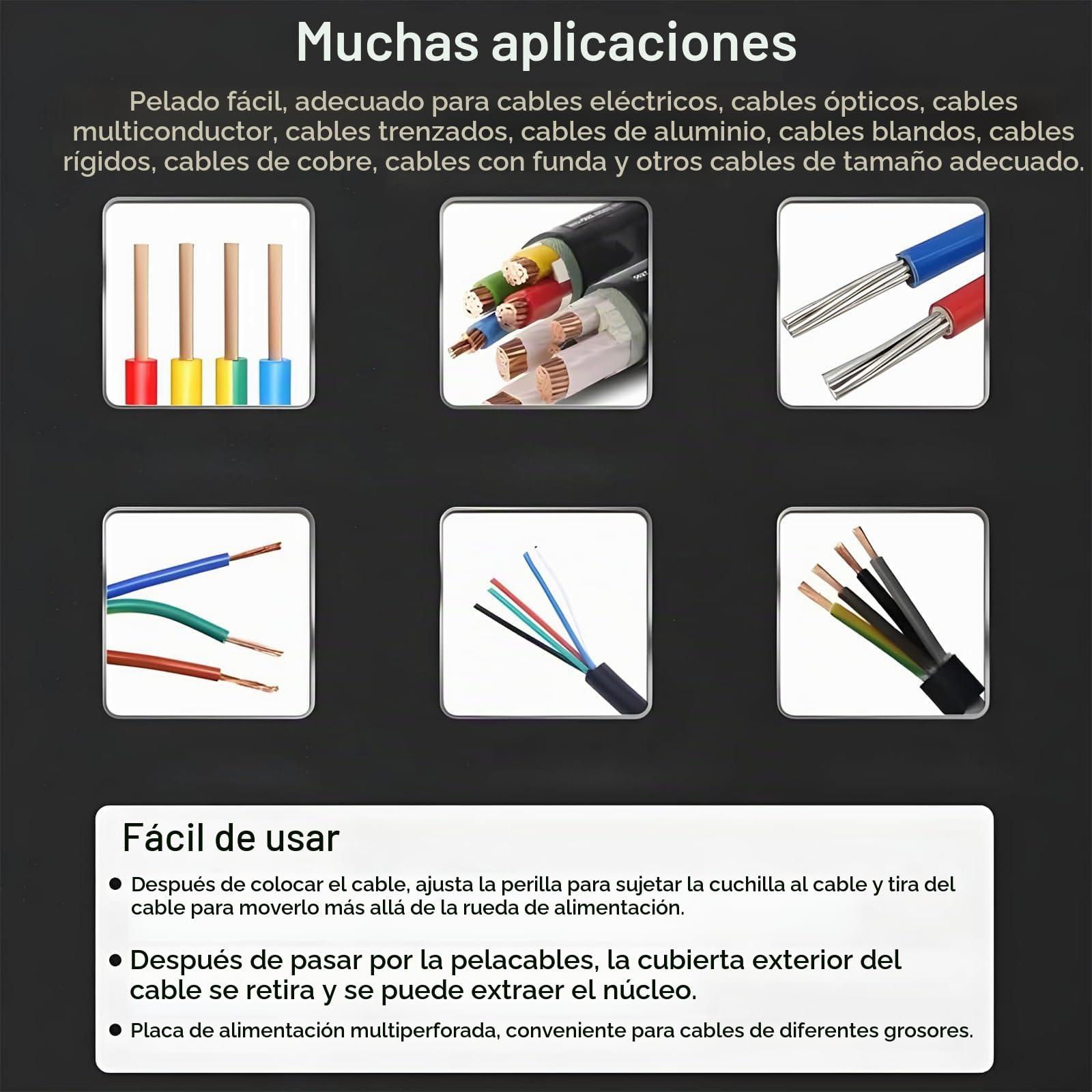 Máquina Pelacables Manual Electricista, Maquina Pela Cables de Electricidad, Cable de 1-25mm de Diámetro con Manivela, Pelador de Cables Electricos Para Reciclaje Chatarra Cobre Pelacables Manual