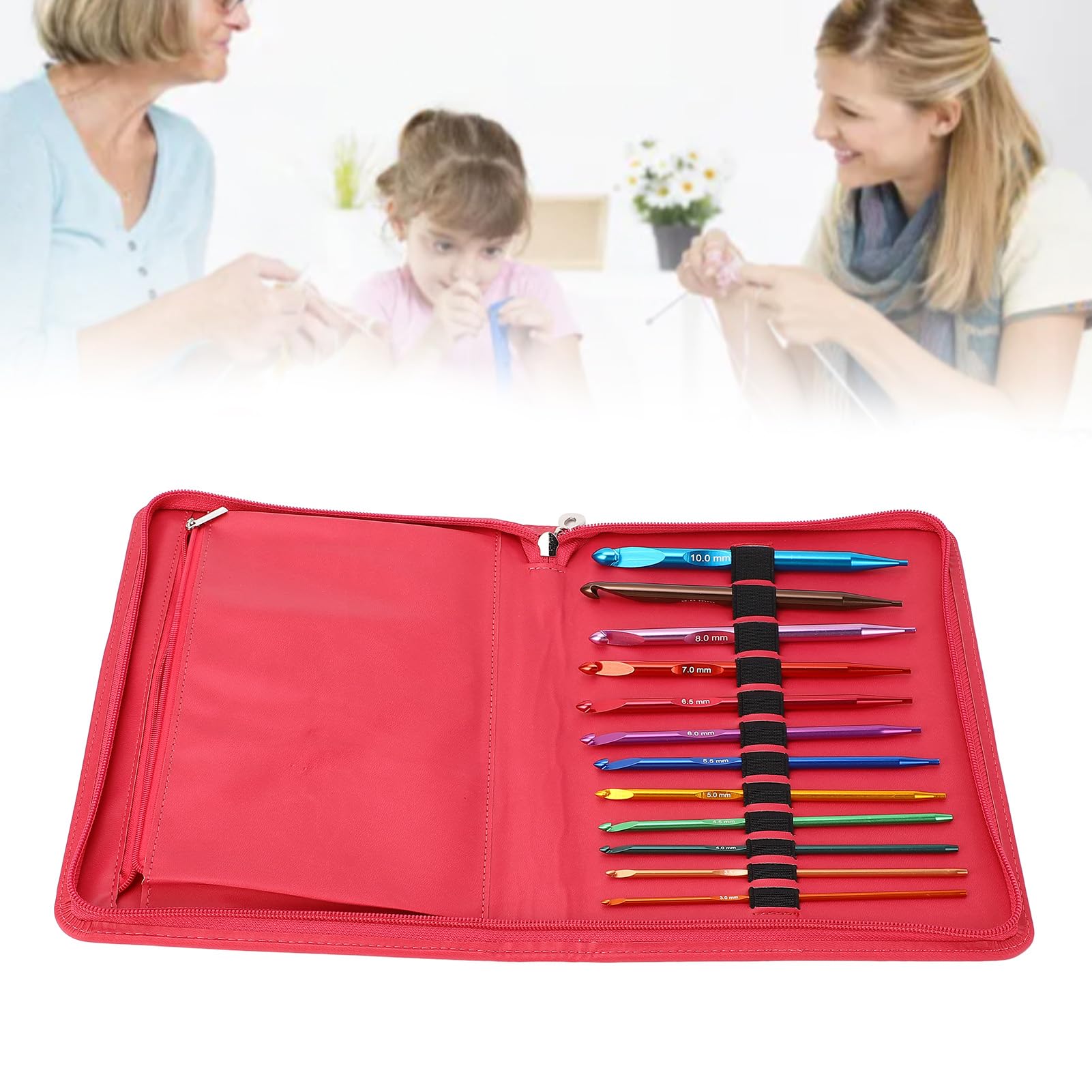 Changor Rundstricknadel-Set aus Aluminium, Austauschbares Stricknadel-Set, Farbenfrohes, Langlebiges Strickwerkzeug, Rundstricknadel-Set für Reibungsloses Stricken, Vielseitige Projekte