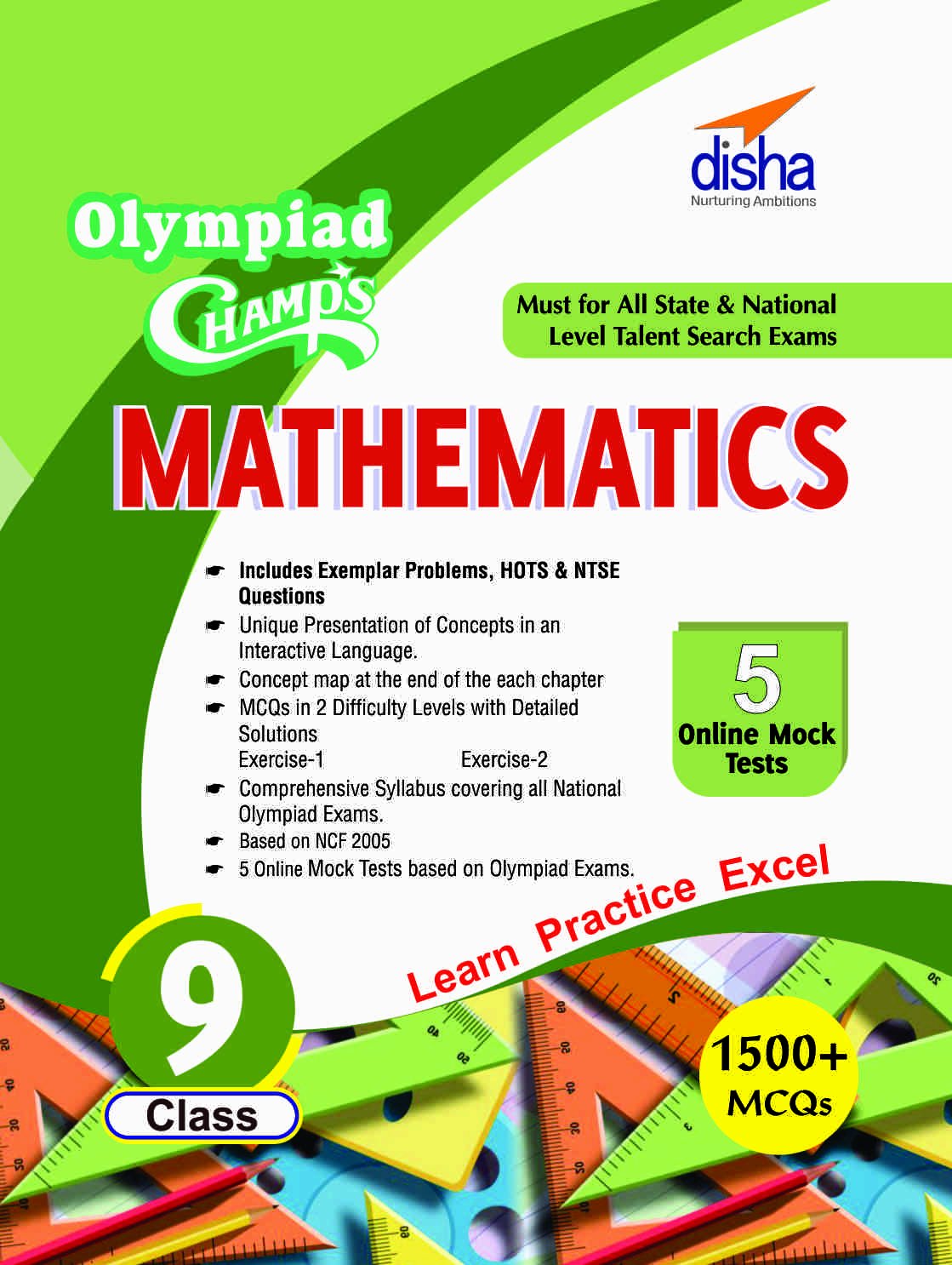 Disha Publication Olympiad Champs Mathematics - Class 9 with 5 Mock Online Olympiad Tests