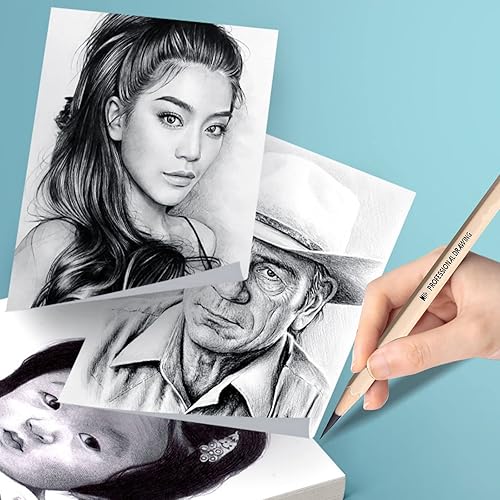 Miniatura 6 de GREUS Lápices de dibujo, juego de 12, lápices de grafito, lápices de carbón para bocetos, dibujo, sombreado, arte, estudiantes