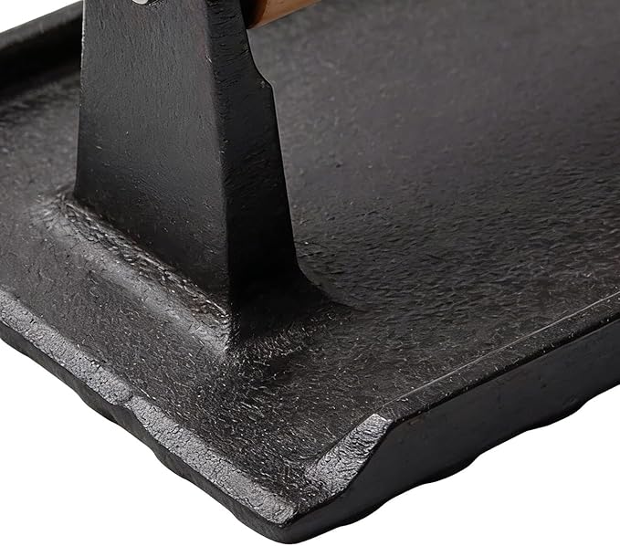 Prensa para carne de hierro rectangular con mango de madera miniatura 4