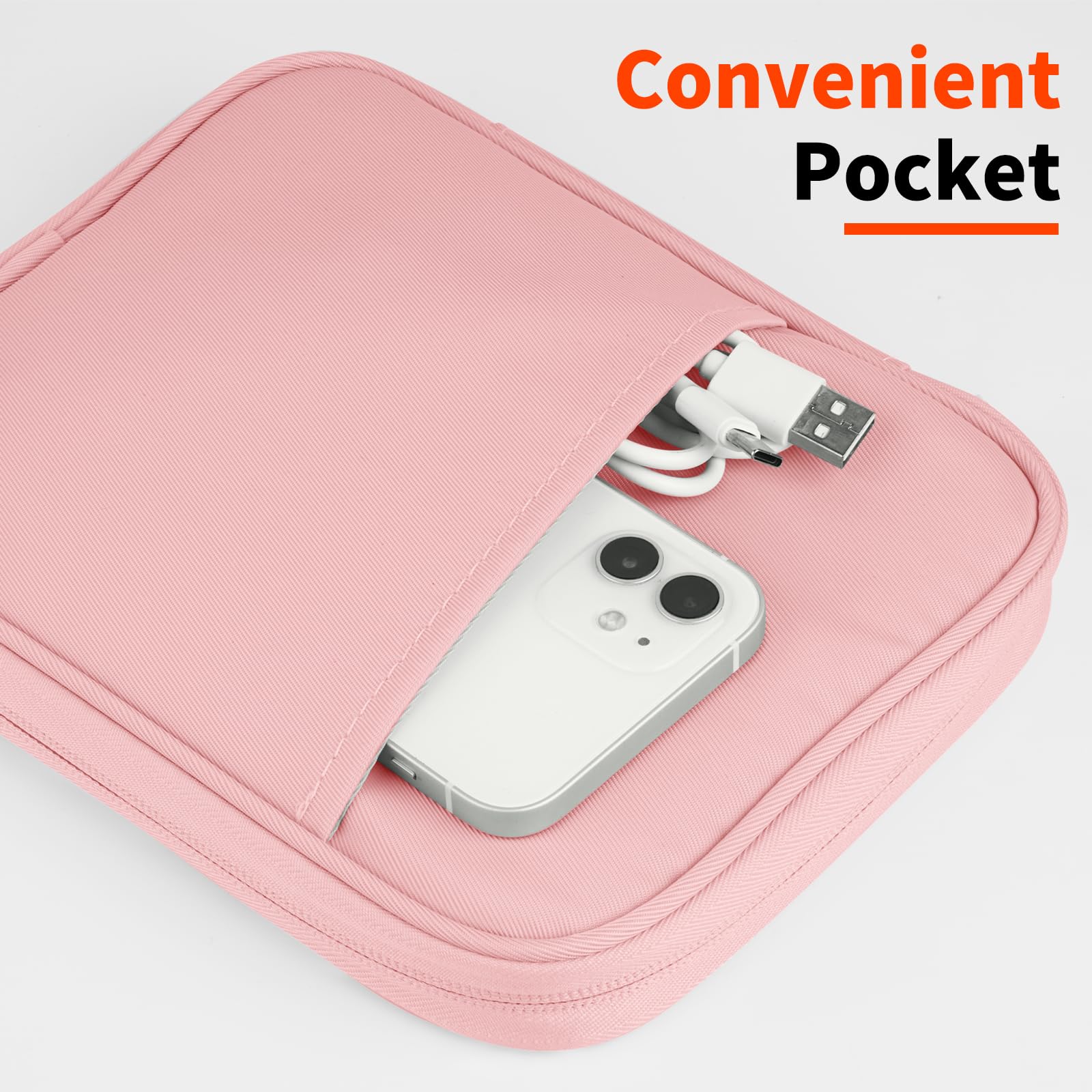 HoYiXi Housse Universel pour 7" Kindle Paperwhite/Colorsoft 2024 Compatibility 6.8" Paperwhite 2021 and 6"-6.8" Kobo/Tolino/Sony EReader with Anti-Drop Android Tablet Sleeve Case,Rose