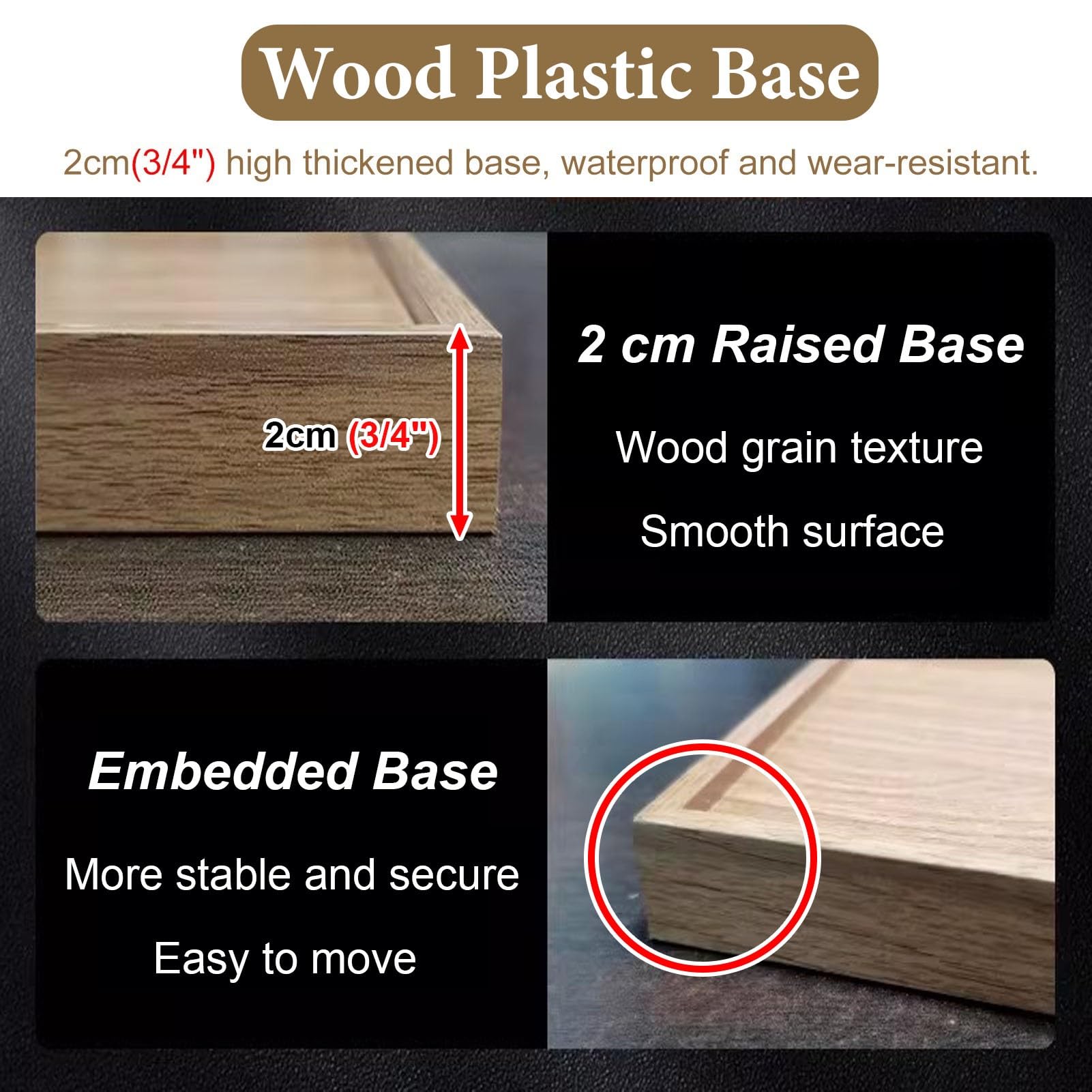 Vetrina in Acrilico con Base in Legno, Antipolvere per Oggetti da Collezione, Scatola Rettangolare Trasparente, Larghezza da 4 a 30 Pollici, Perfetta per Action Figure e modellini (55x25x25