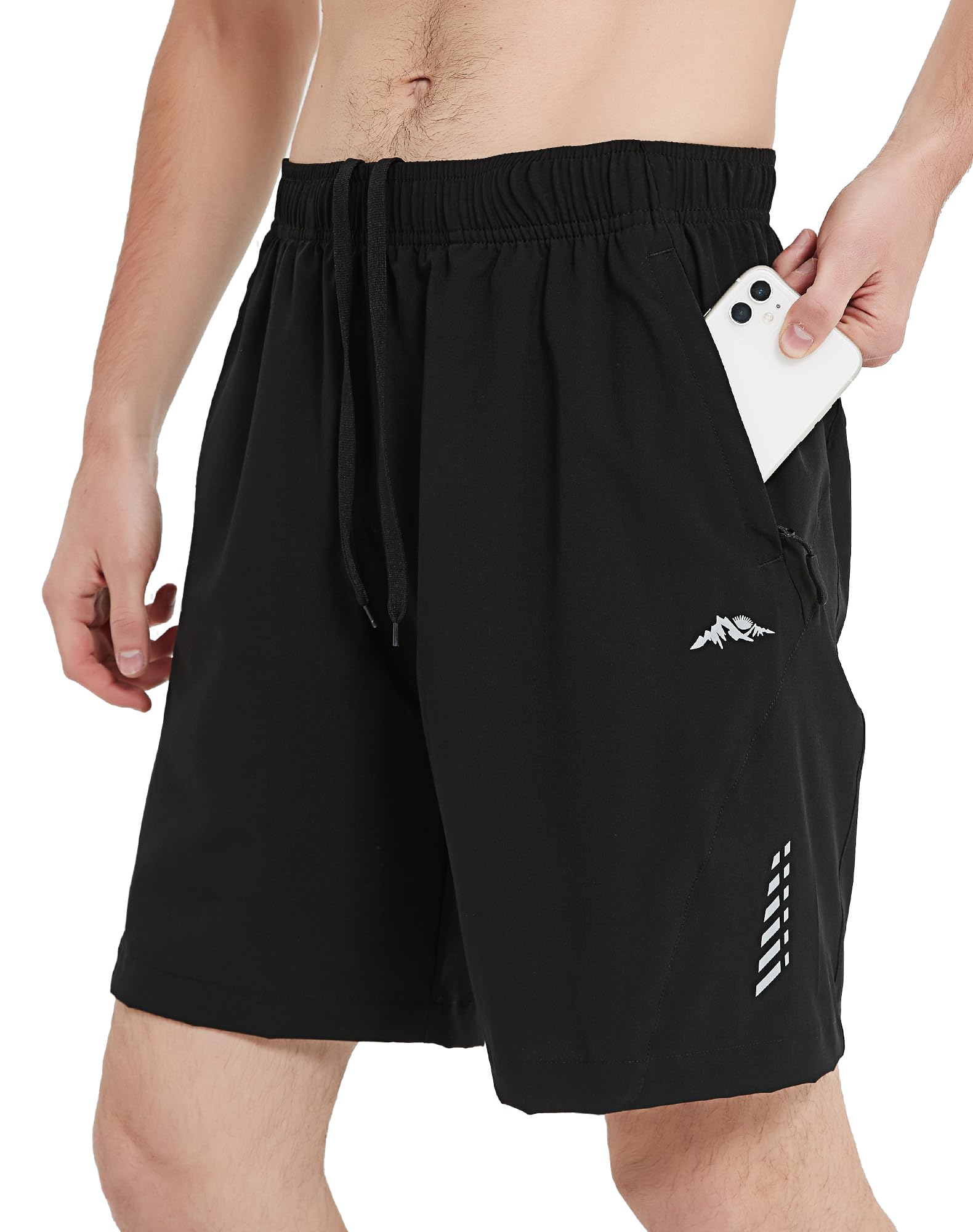 AlpinePulse Pantaloncini Sportivi Uomo Pantaloncini Uomo Asciugatura Rapida con Tasche a Zip per Jogging Running Fitness Tennis Outdoor