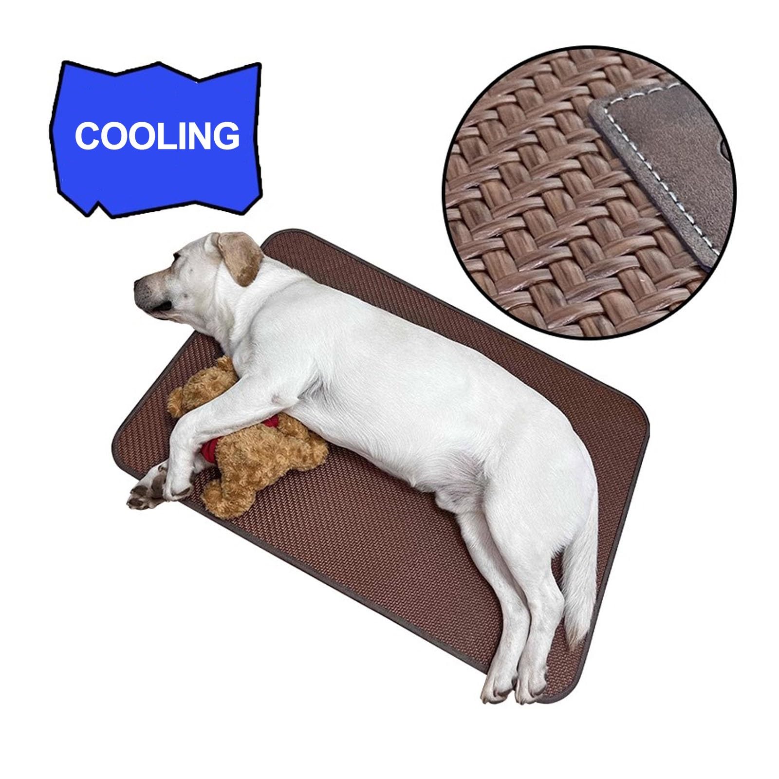 Alfombrilla Refrescante for Mascotas, Manta Refrescante Perro, Colchoneta Perro, Antimordeduras(Brown,60x50cm)