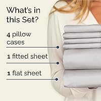 Vista 2 de King 6 Piece Sheet Set - Comfy Breathable & Cooling - Ultra-Soft Hotel Luxury Bedding Set w/ 8-16 Inch Deep Pockets - 1 Flat & 1 Fitted Sheet & 4 03