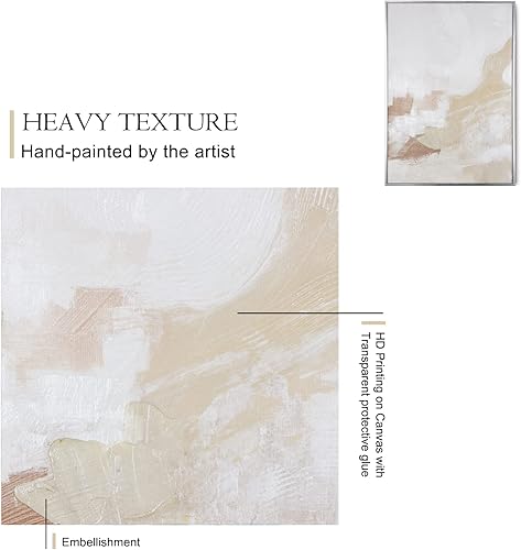 Miniatura 2 de Juego de arte abstracto neutro enmarcado para pared, ilustraciones abstractas en tonos pastel, marrón y blanco, arte moderno para pared, decorativo,