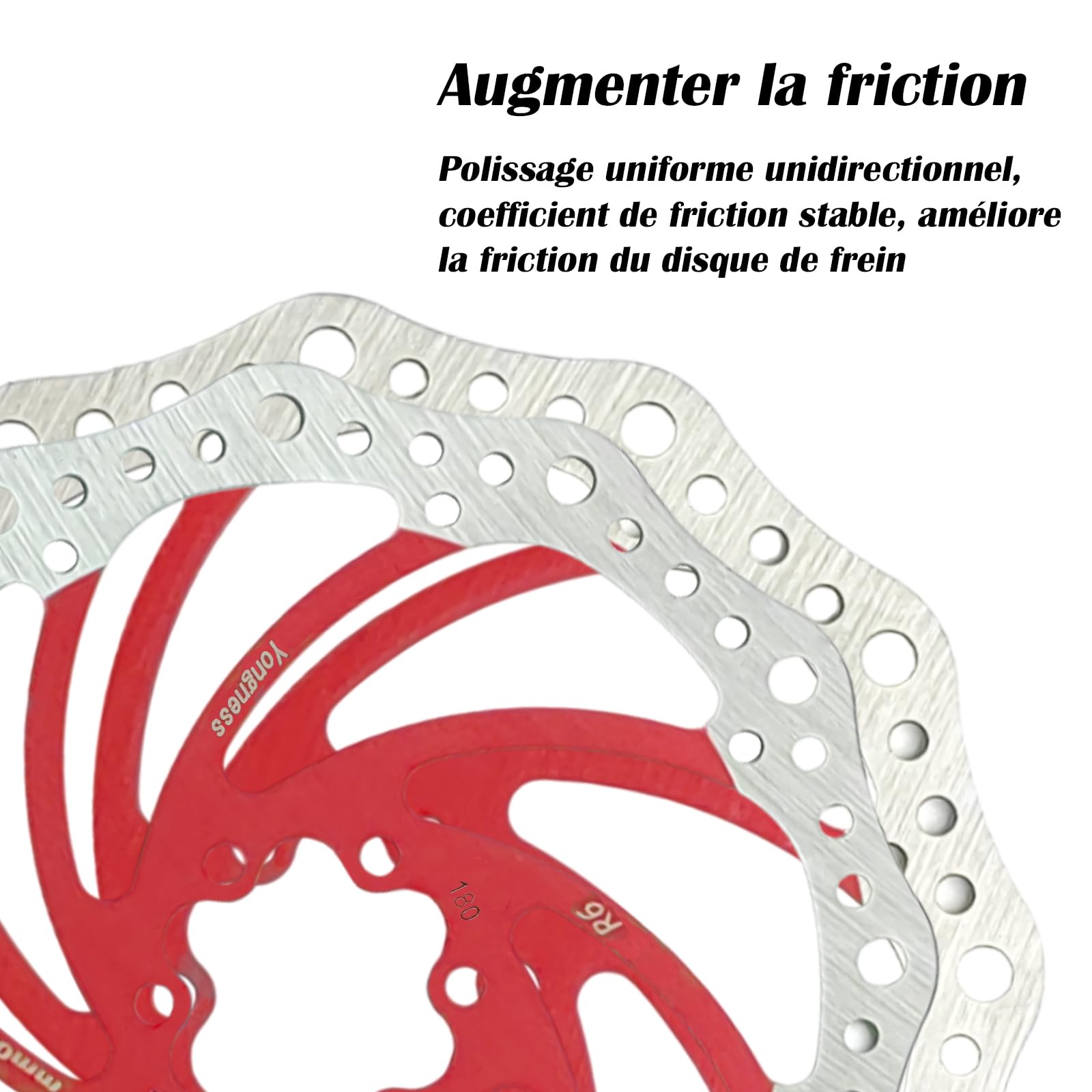 Yongness Disque de frein de vélo rotor 140 mm/160 mm/180 mm/203 mm disque de frein de vélo G3 en acier inoxydable avec 6 vis, adapté à la plupart des vélos vélo de