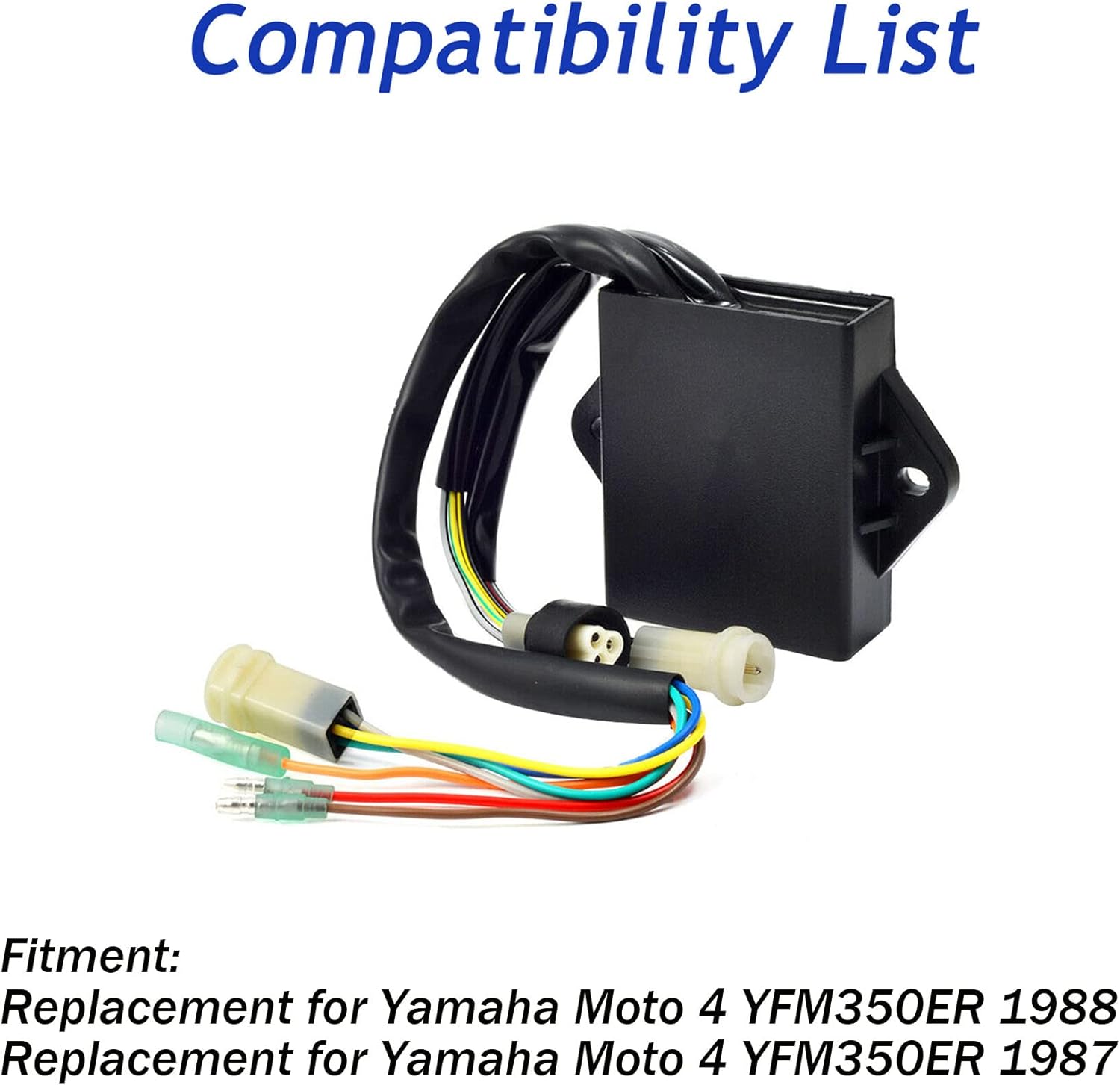 1YW-85540-20-00 CDI Box Replacement Compatible for Yamaha Moto 4 YFM350ER 1987-1988, Replacement Ignition Control Unit by Silscvtt