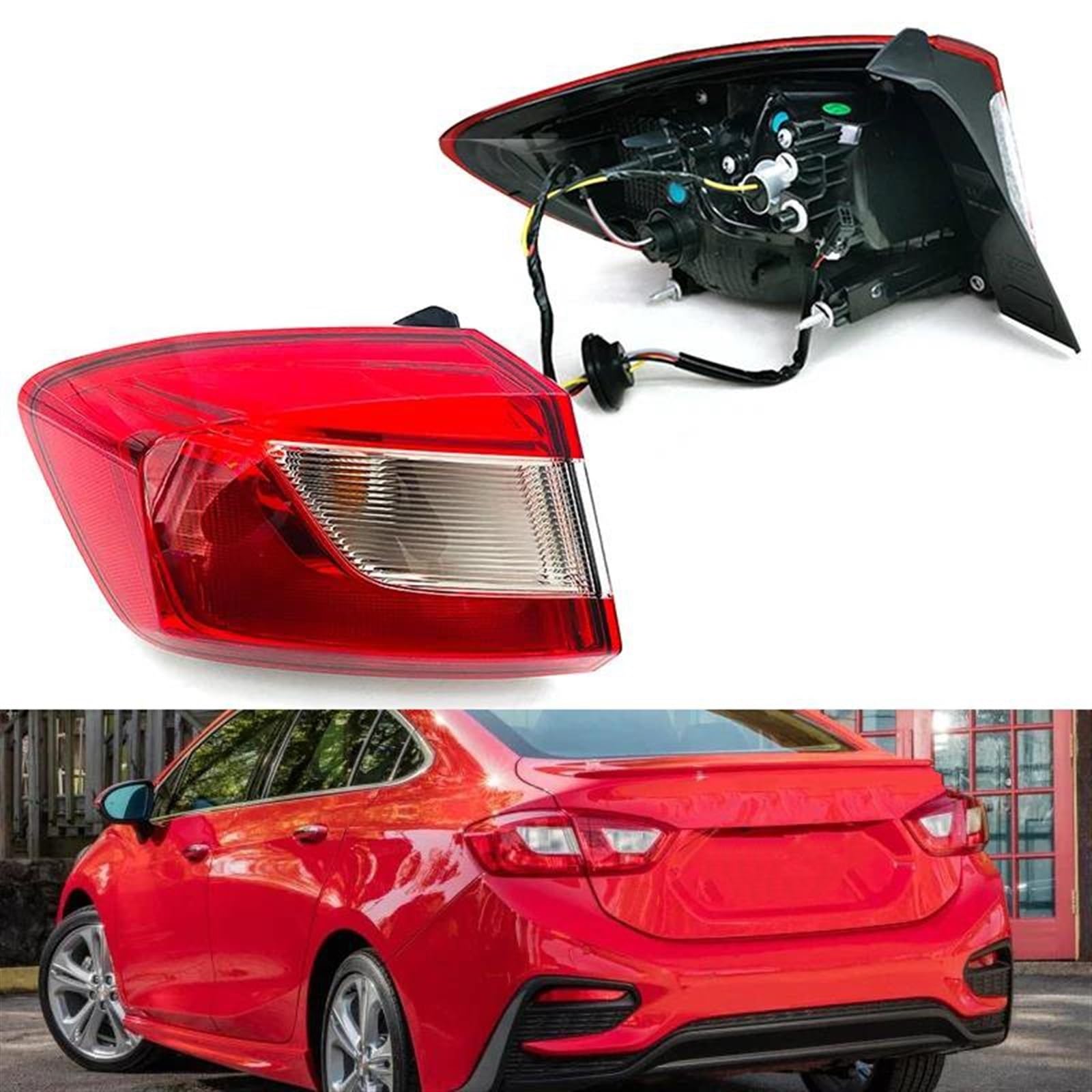 Después Luces Traseras Luz trasera LED de coche luz de freno de montaje Para Chevy Para Cruze Para Sedan 2016-2019 84078119, 84078120, 84075816, 84075815(Right outside)