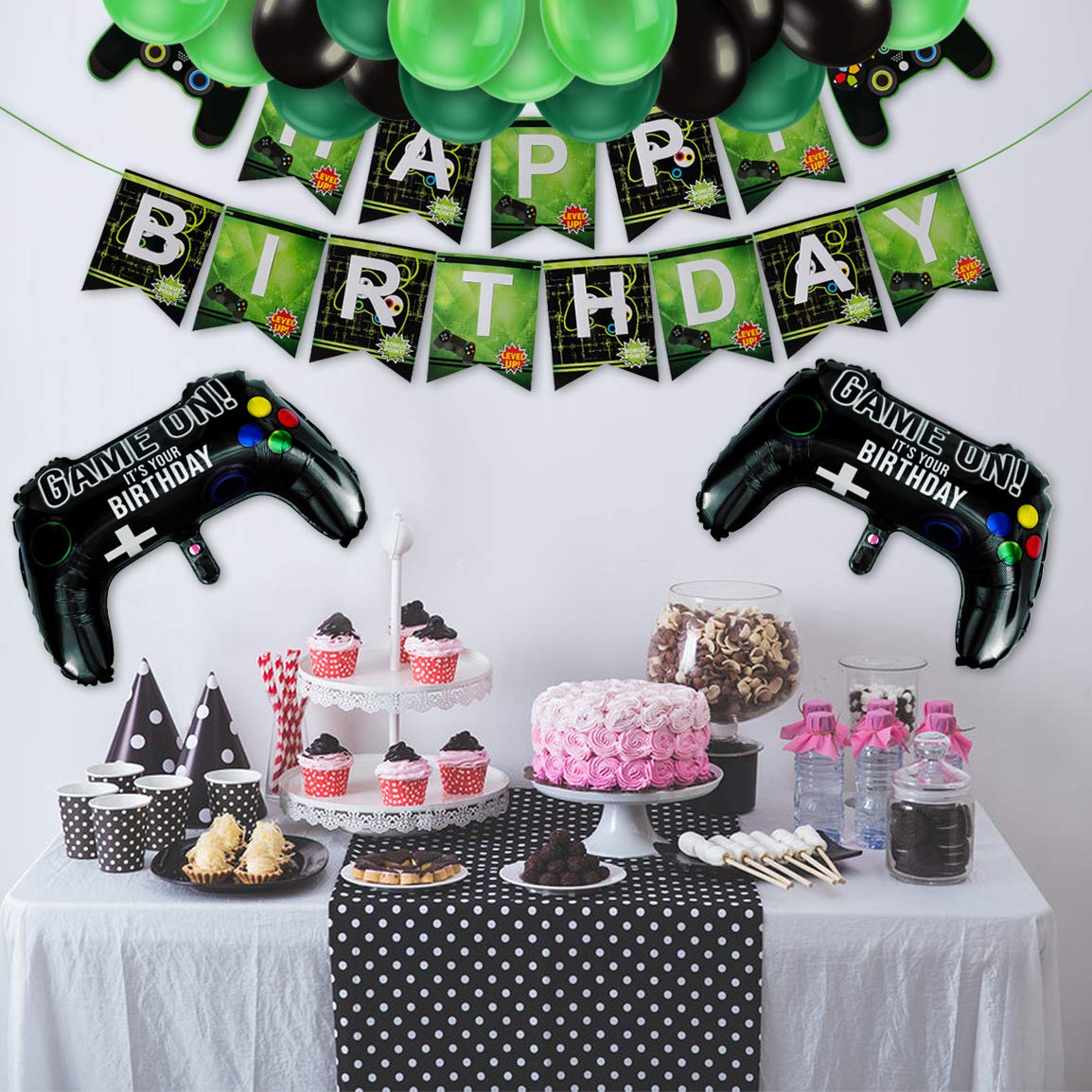 Vubkkty Birthday Decorations, Gaming Party Decorations Supplies Set