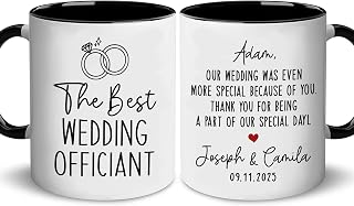 Best Wedding Officiant Ever Mug, Custom Name & Date Officiant Proposal Mugs, Thank You Gifts For Women Men, Personalized Wedding Gifts From Bride And Groom