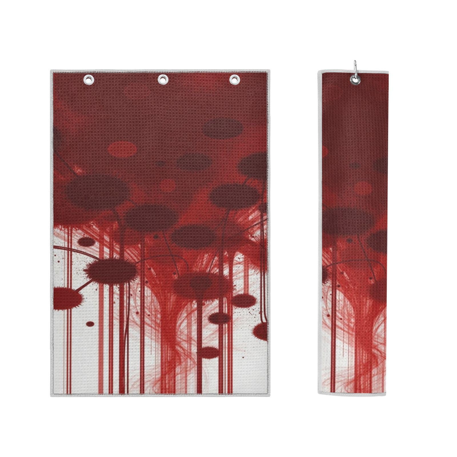 Serviette de golf magnétique GuoChe lot de 2 essuie-clubs microfibre gaufre design rouge