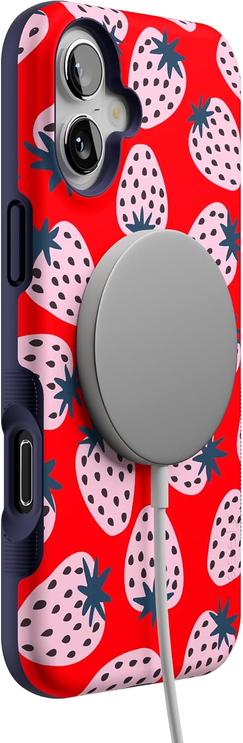 Casely iPhone 16 Case | I'd Pick You | Red Strawberry | Bold Protective Design | Compatible with MagSafe