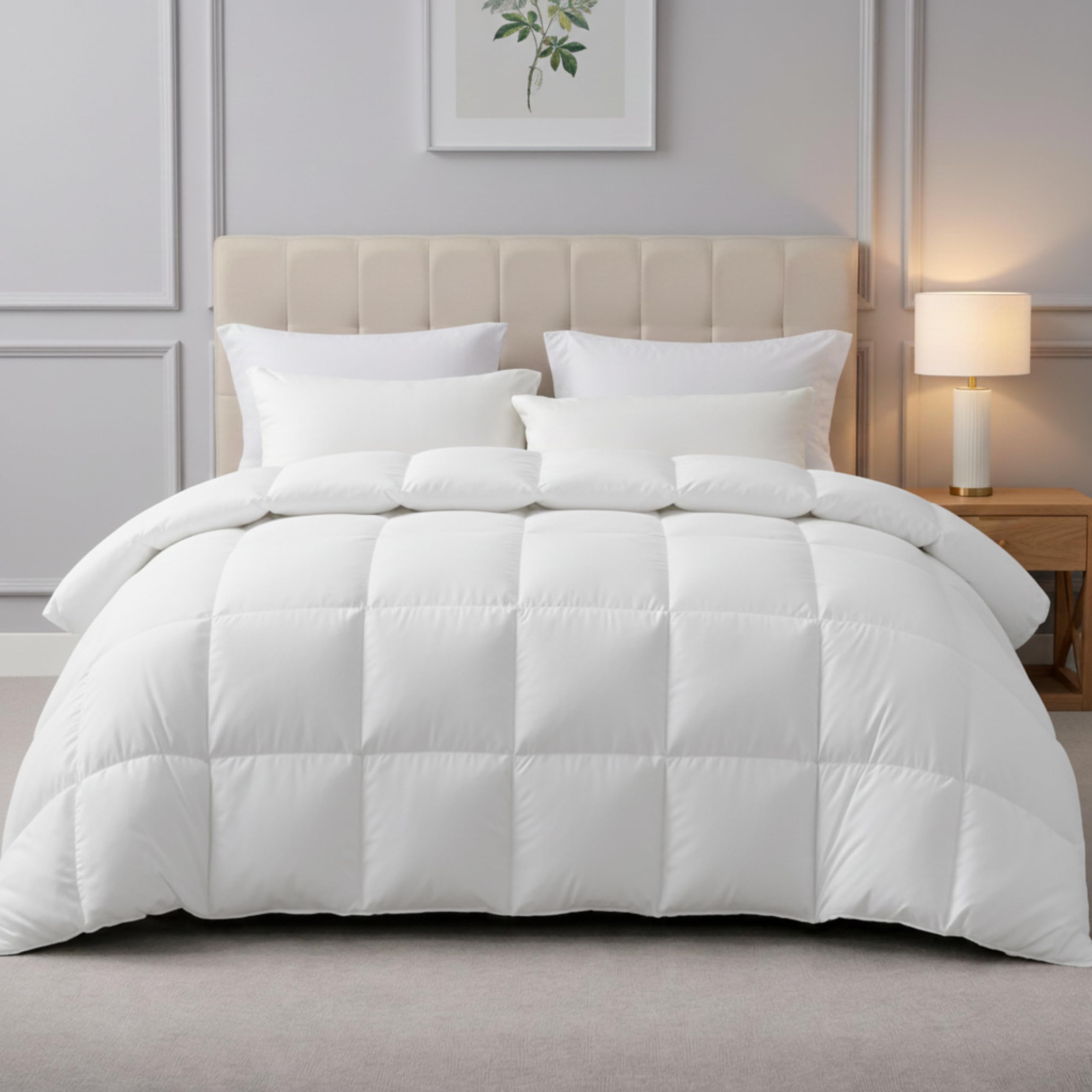 Gallant Global Feels Like Down Duvet - Hollowfiber Filling Ultra Soft Noisless All-Year Round Quilt for Summer, Autumn & Winter with Corner Tabs, Box Stitched Quilt (10.5 TOG (WHITE), Double) — image 1