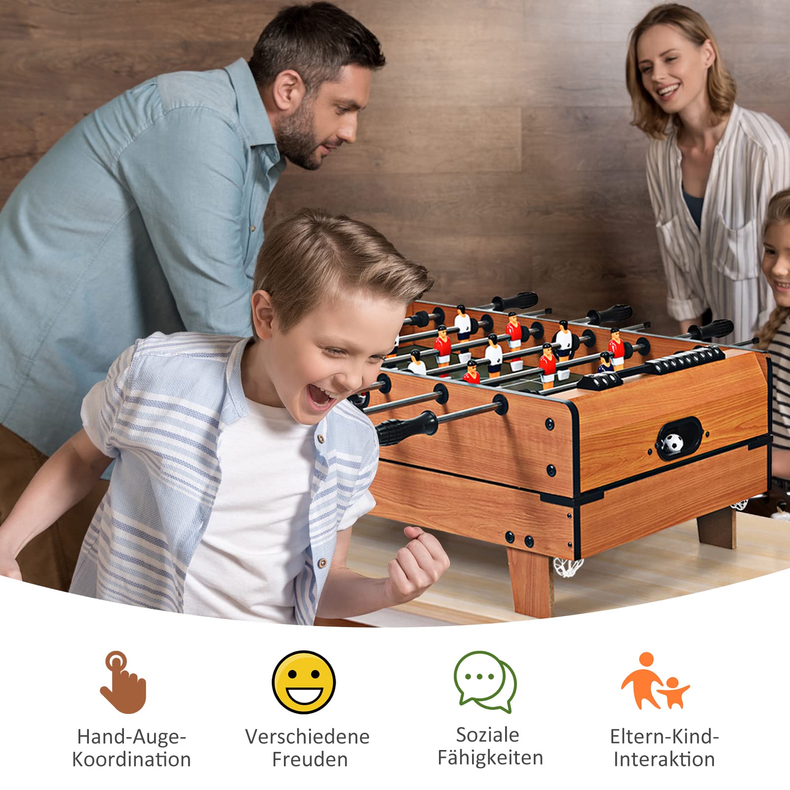 GOPLUS 4 in 1 Spieltisch Tischkicker Tischtennis Tischhockey Billardtisch Multifunktionstisch