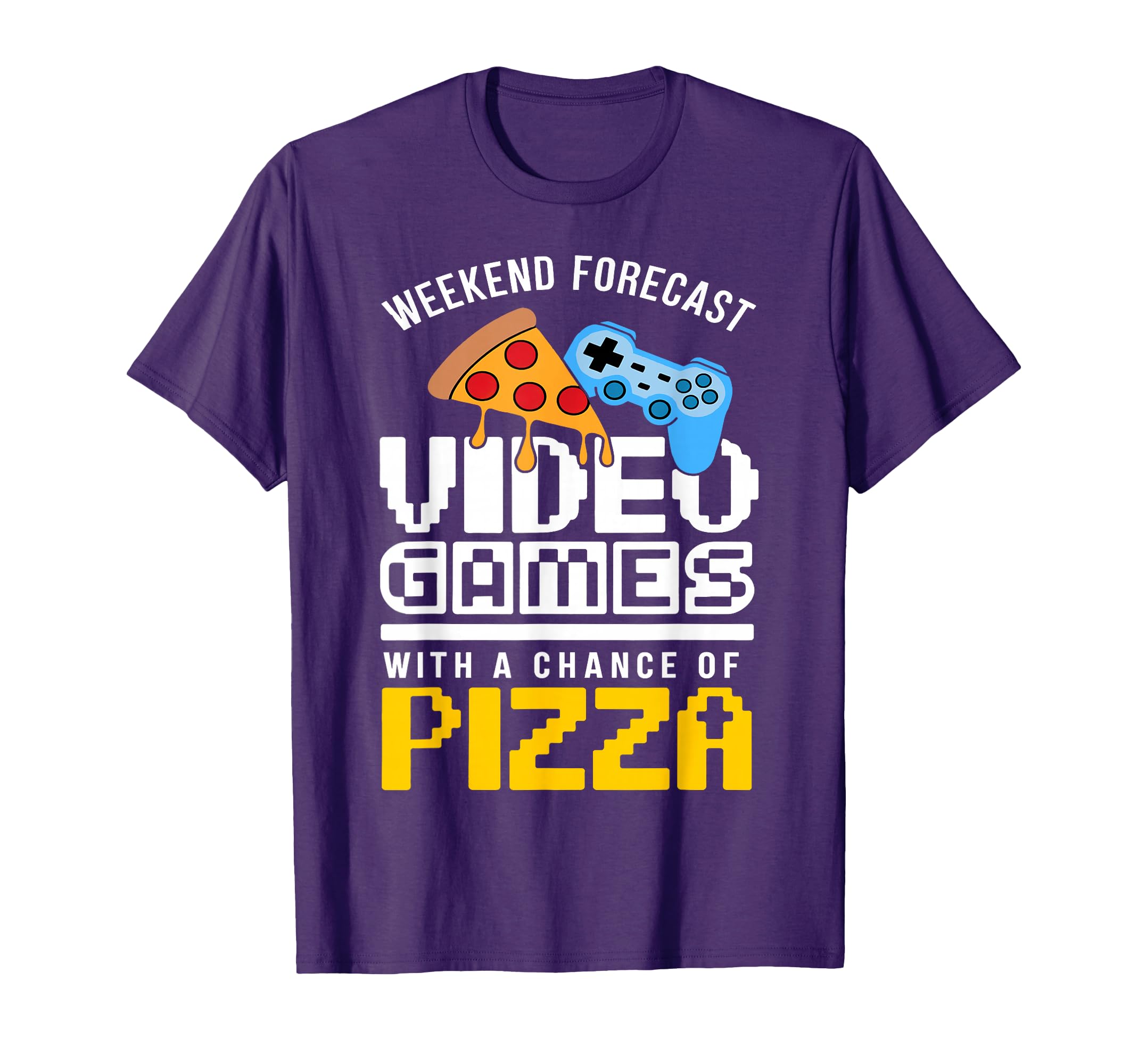 Weekend Forecast Video Games With A Chance Of Pizza Gamer T-Shirt