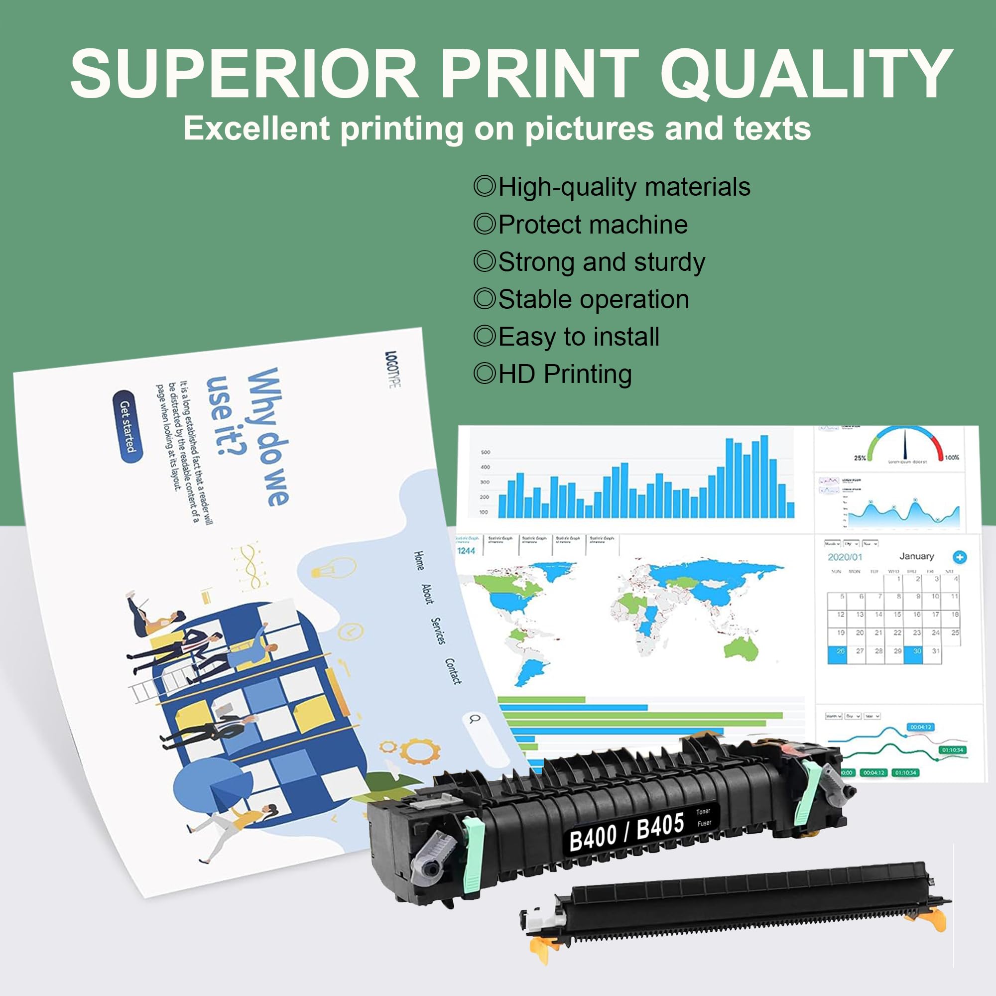 115R00119 Fuser Maintenance Kit Replacement for Xerox VersaLink B400 B400DN B405 B405DN Printer High Page Yield-200K Pages Replaceable Printer Parts (110V)