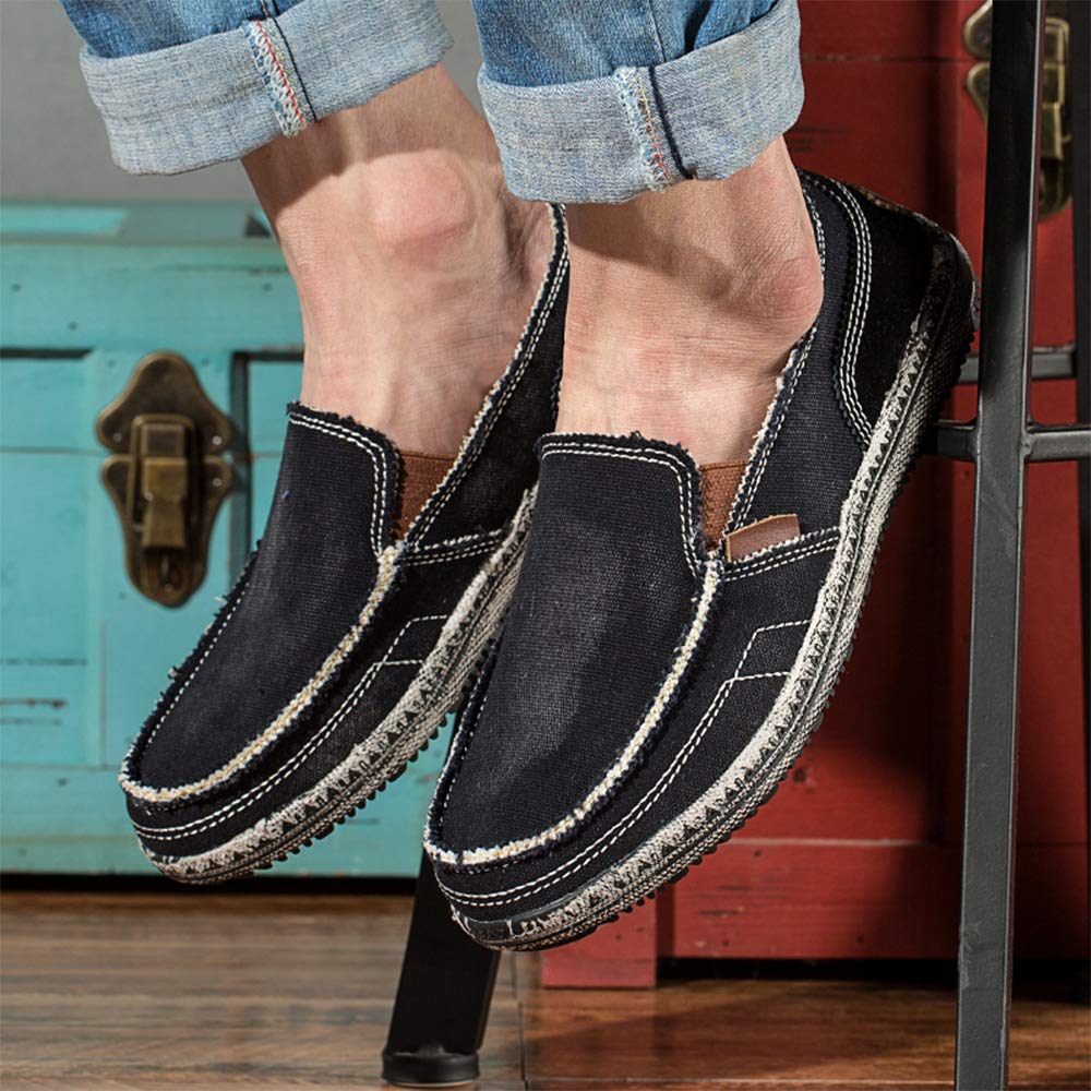 Herren Espadrilles Freizeitschuhe Segeltuch Faulenzer Schlupfen Flache Freizeitschuhe Erbsen Schuhe Fahrschuhe Bootsdeck Schuhe Halbschuhe