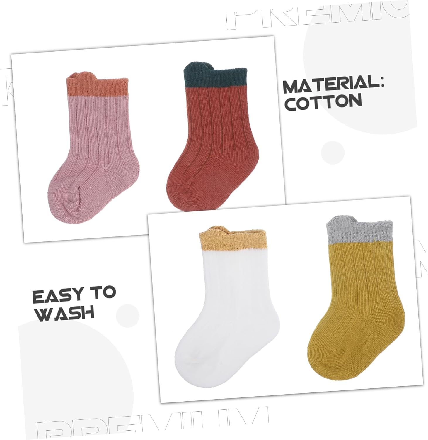 KOMBIUDA 4pairs Boys Girls Boy Girl Socks Cotton Socks for Newborns Ankle Short for and