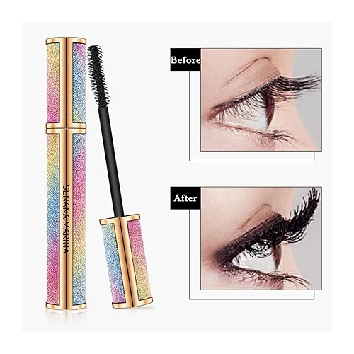 Miniatura 2 de 4D Mascara Maquillaje Cielo Estrellado Alargamiento Más Grueso Curling Secado Rápido Impermeable Estrella Mascara Mujeres Ojos Belleza Maquillaje