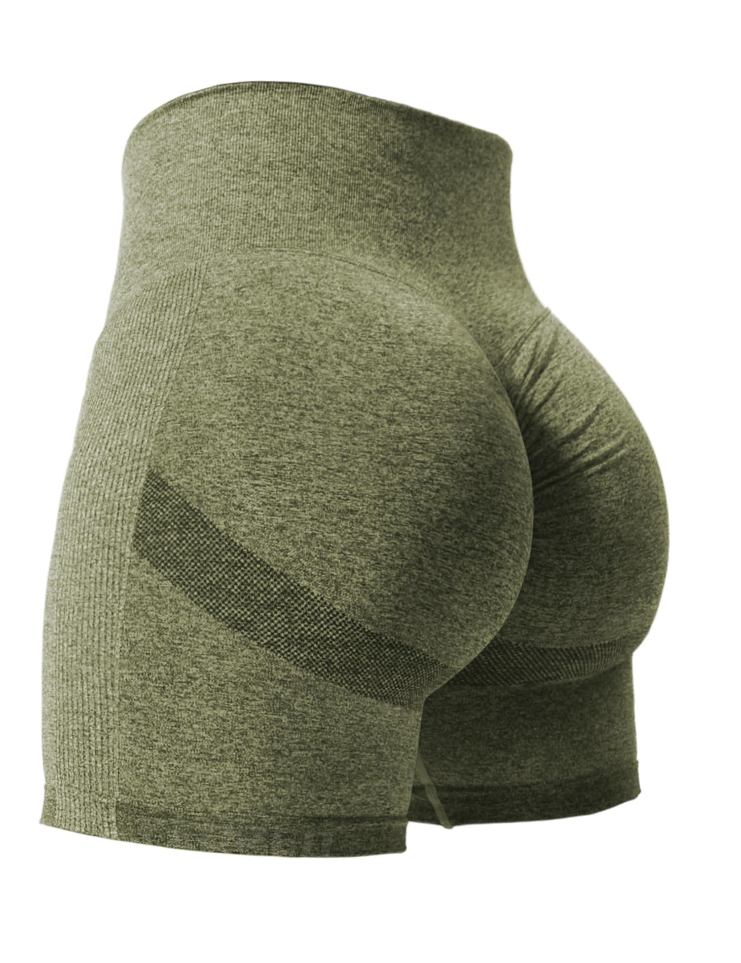 YEOREO Women High Waist Workout Yoga Gym Smile Contour Seamless Cycling Shorts