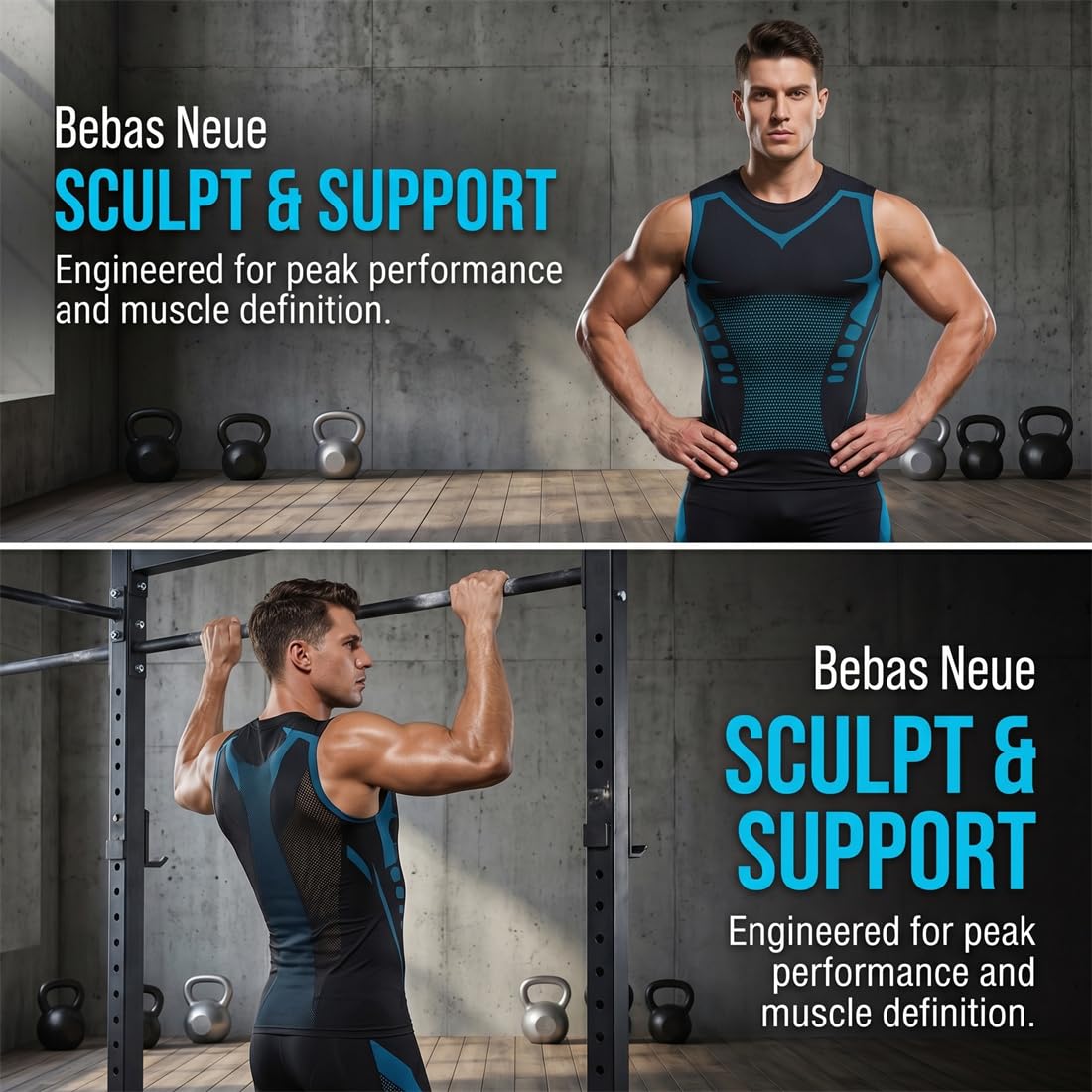 North Alpine - Gilet a compressione da uomo, traspirante, per corsa, palestra, allenamento