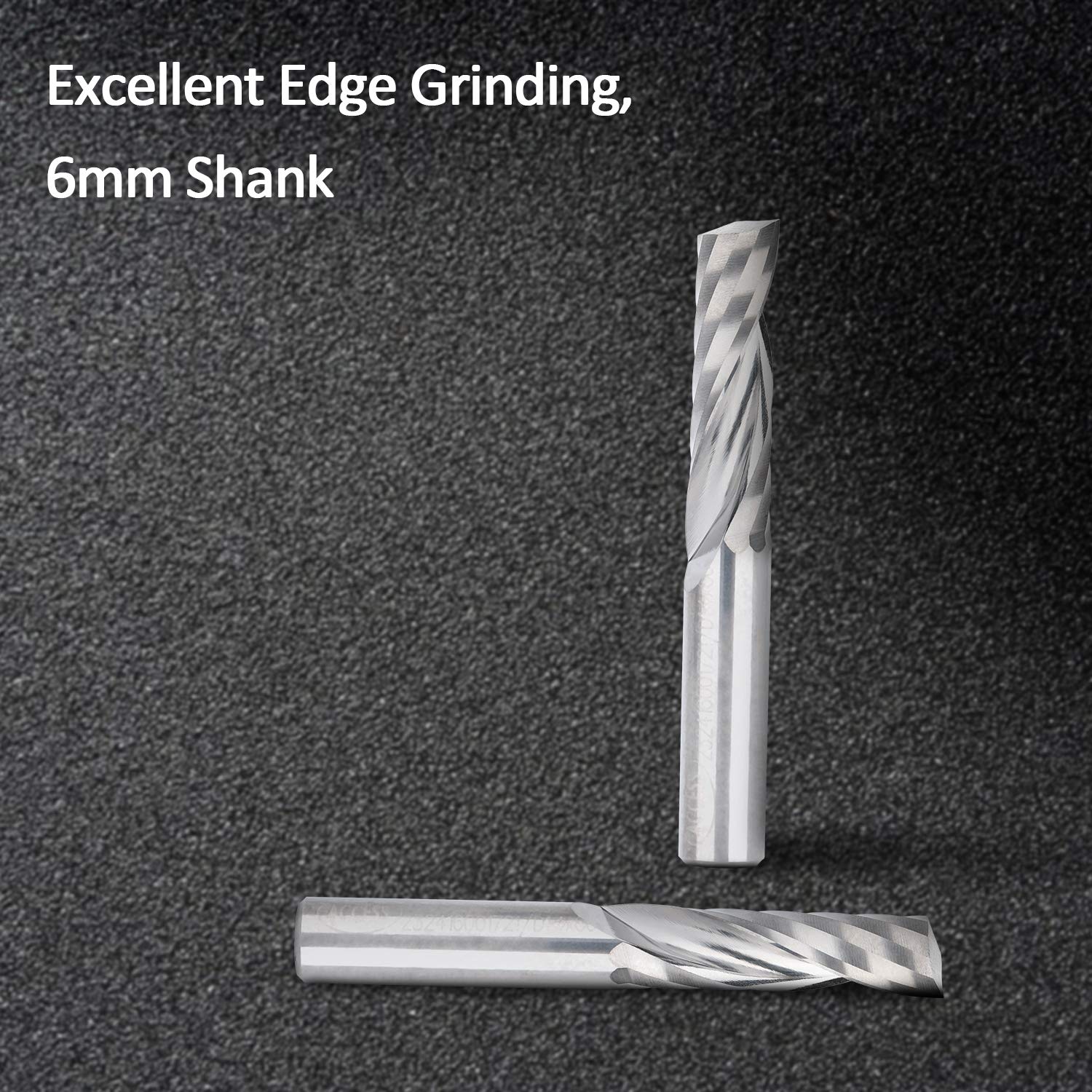 Best Deal 🛒 HQMaster 10 Pack 6mmEnd Mill Milling Cutter CNC Spiral Router Bits Tungsten Steel 22mm Flute Length, Upcut Cutting Tool for Acrylic PVC ABS Plywood Hardwood