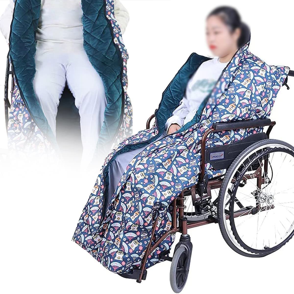 Wheelchair Warm Blanket, Wheelchair Cosy Cover, Thicken Warm Wheelchair, Foldable Windproof Waterproof Adults Cosy Wheelchair Cover, for Warm Covers Leg and Lower B