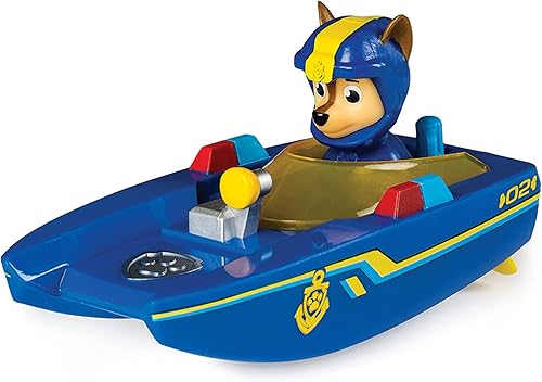 Paw Patrol - Juguete de baño para niños y niñas, bote de rescate de juguete Chase - Piscina de cuerda y juguete de agua para la hora del baño - No