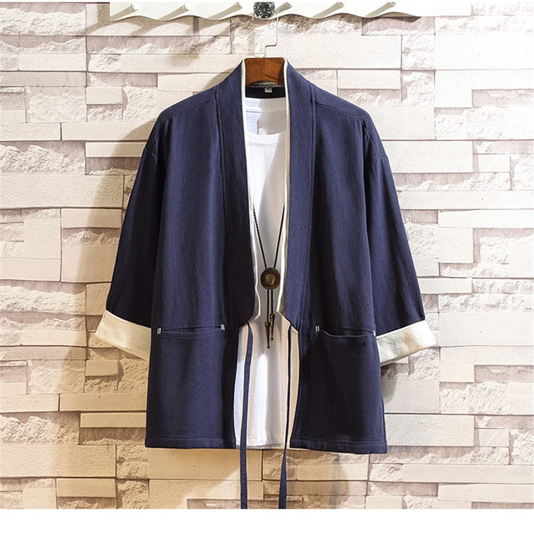 Kimono Cardigan Homme Japonais - Style Yukata, Motif Crâne, Polyester Léger, Taille Unique 58cm, Neuf Avec étiquette