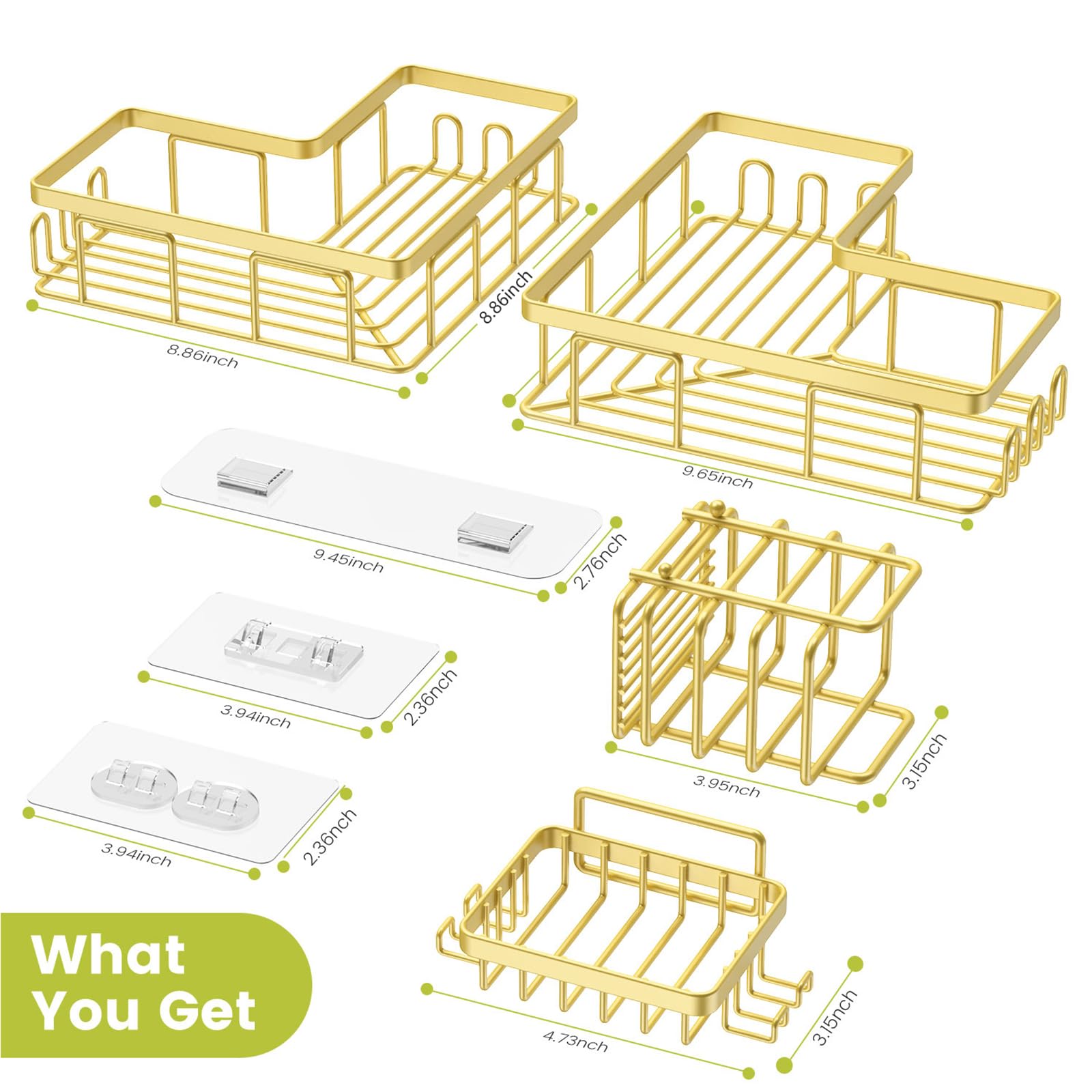 Lot De 3 étagères D'angle Adhésives à Fixation Murale Pour Salle De