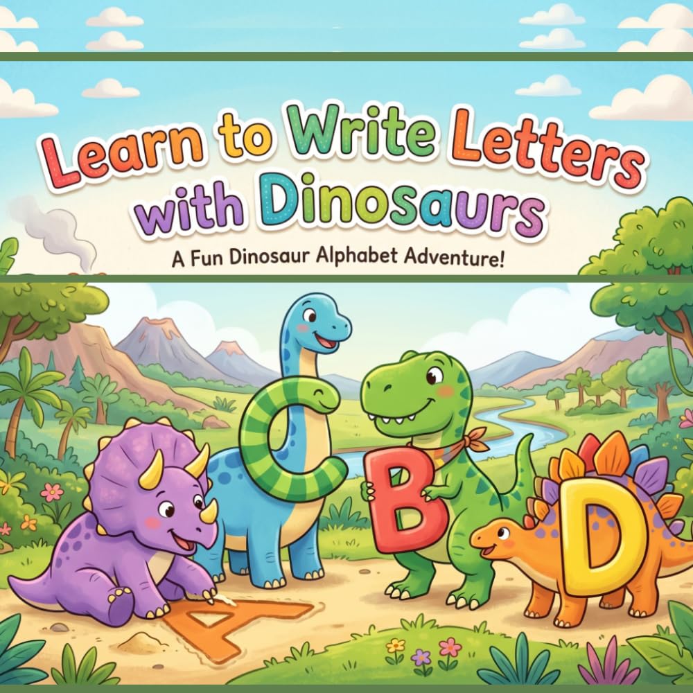 Learn to Write Letters with Dinosaurs: kids Alphabet learning book