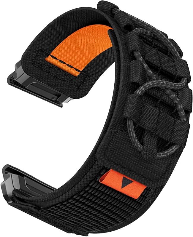 Abanen Tactical Nylon Hook Loop Sport Watch Bands for Garmin Fenix 8 51mm/ epix Pro 51mm / Instinct 3 50mm / Insintct 2X, Military Ultra Light Wrist Strap for Enduro, Fenix 7X / 6X / 5X