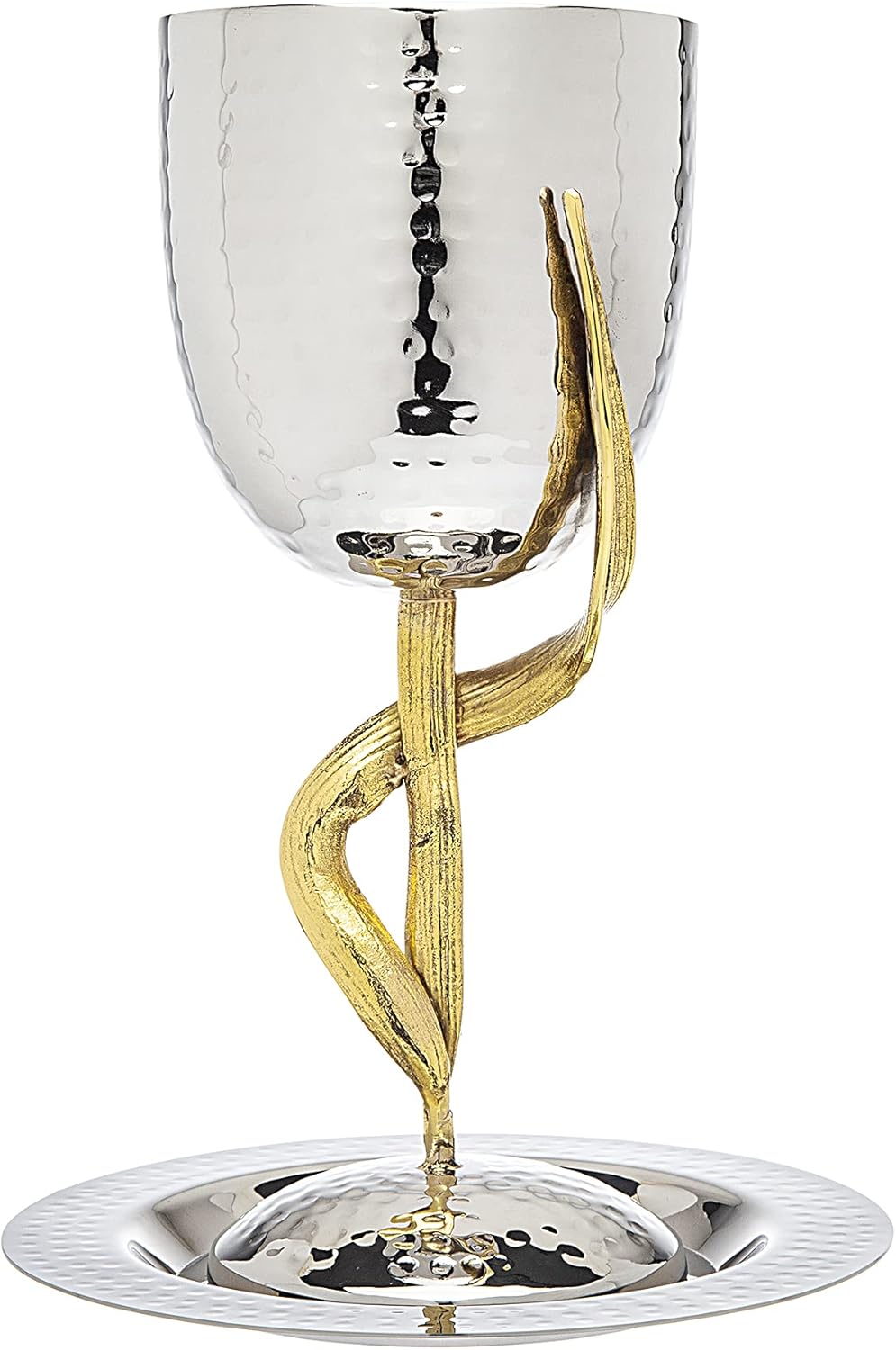 Kiddush Cup and Saucer Godinger Crumpled Leaf Os Design